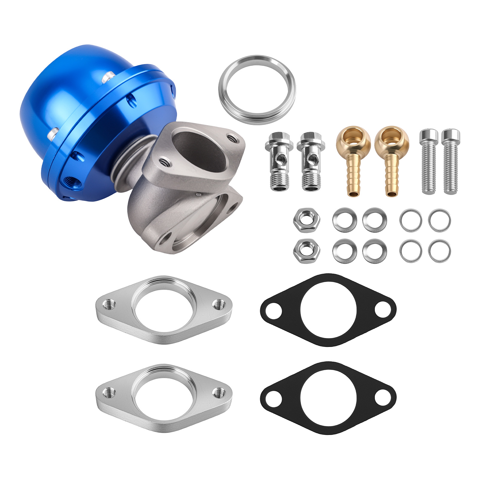 New 38MM Turbo Manifold External Wastegate Blow off Valve 8 PSI Compact