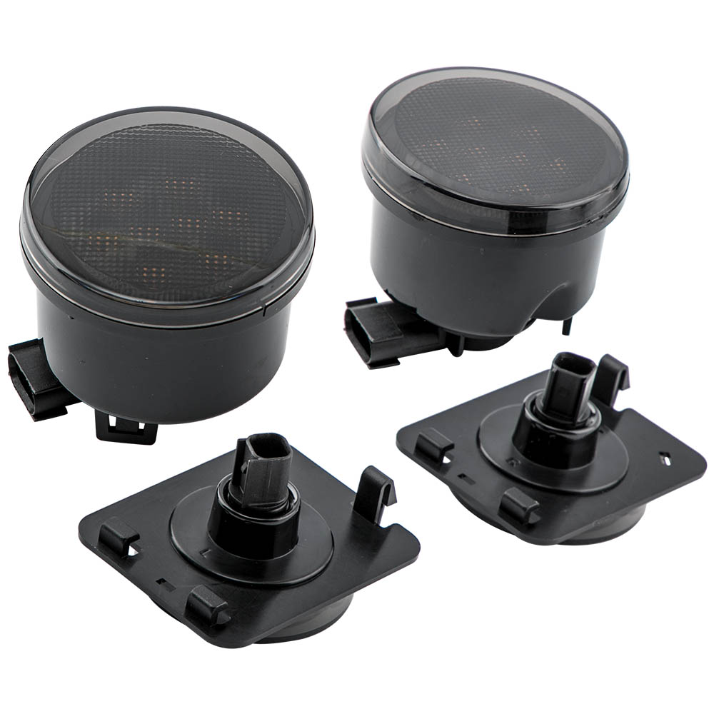 Smoke Lens Amber Turn Signal Light Set for Jeep Wrangler JK 2007-17 Front Fender