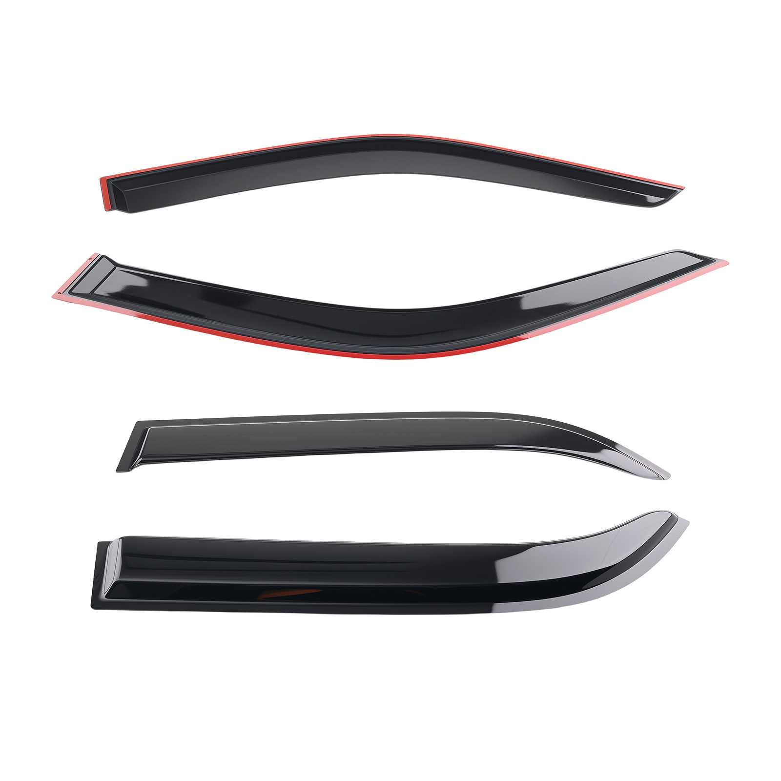 Front & Rear Window Visors Deflector for Toyota Corolla 4Dr 98-02 Black