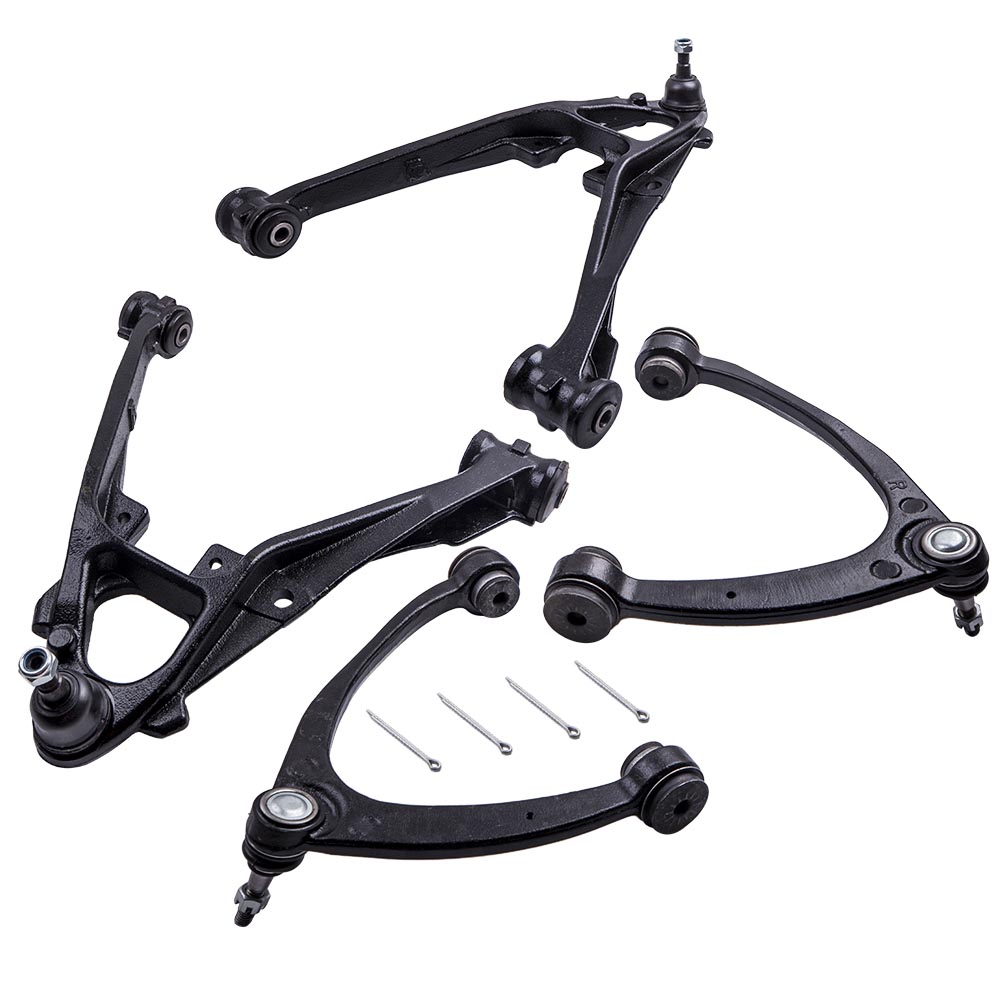 4x Front Upper & Lower Control Arms for 2007-15 Chevy Silverado GMC Sierra 1500