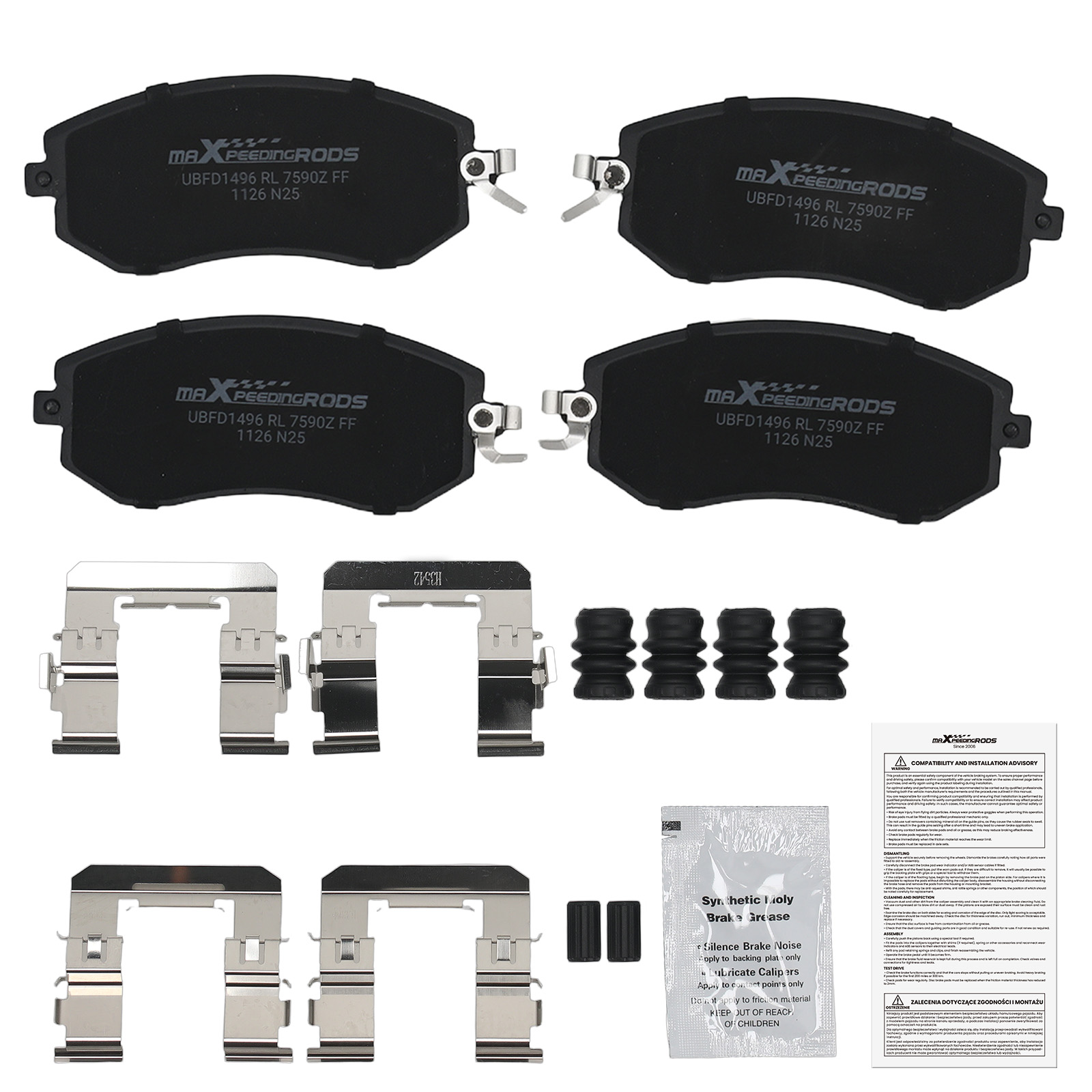 Front Ceramic Brake Pads Kit for Subaru WRX/XV Crosstrek/Outback/Forester/Legacy