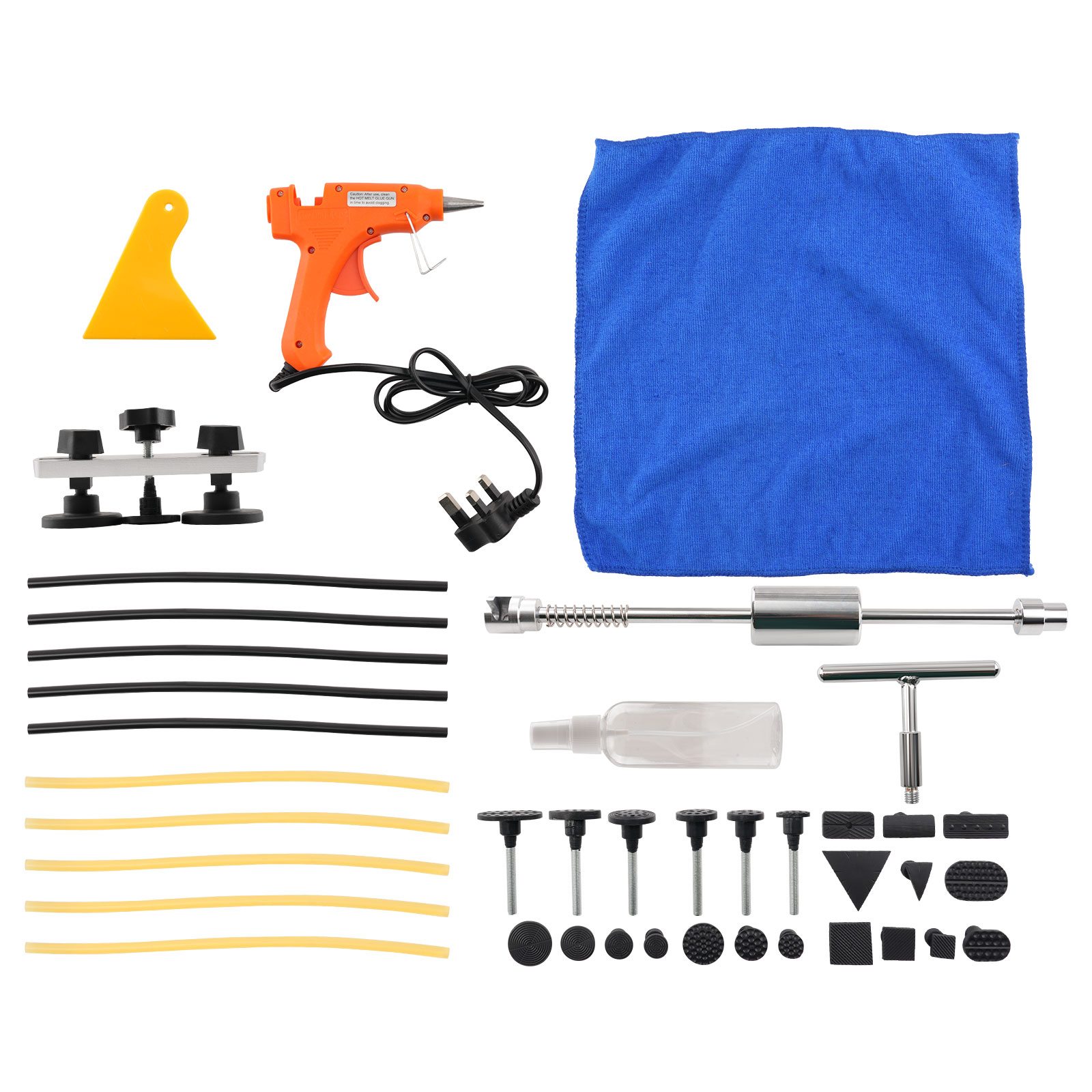 Car Body Dent Repair Kit Bridge Puller T-Bar Slide Hammer Glue Gun Tabs
