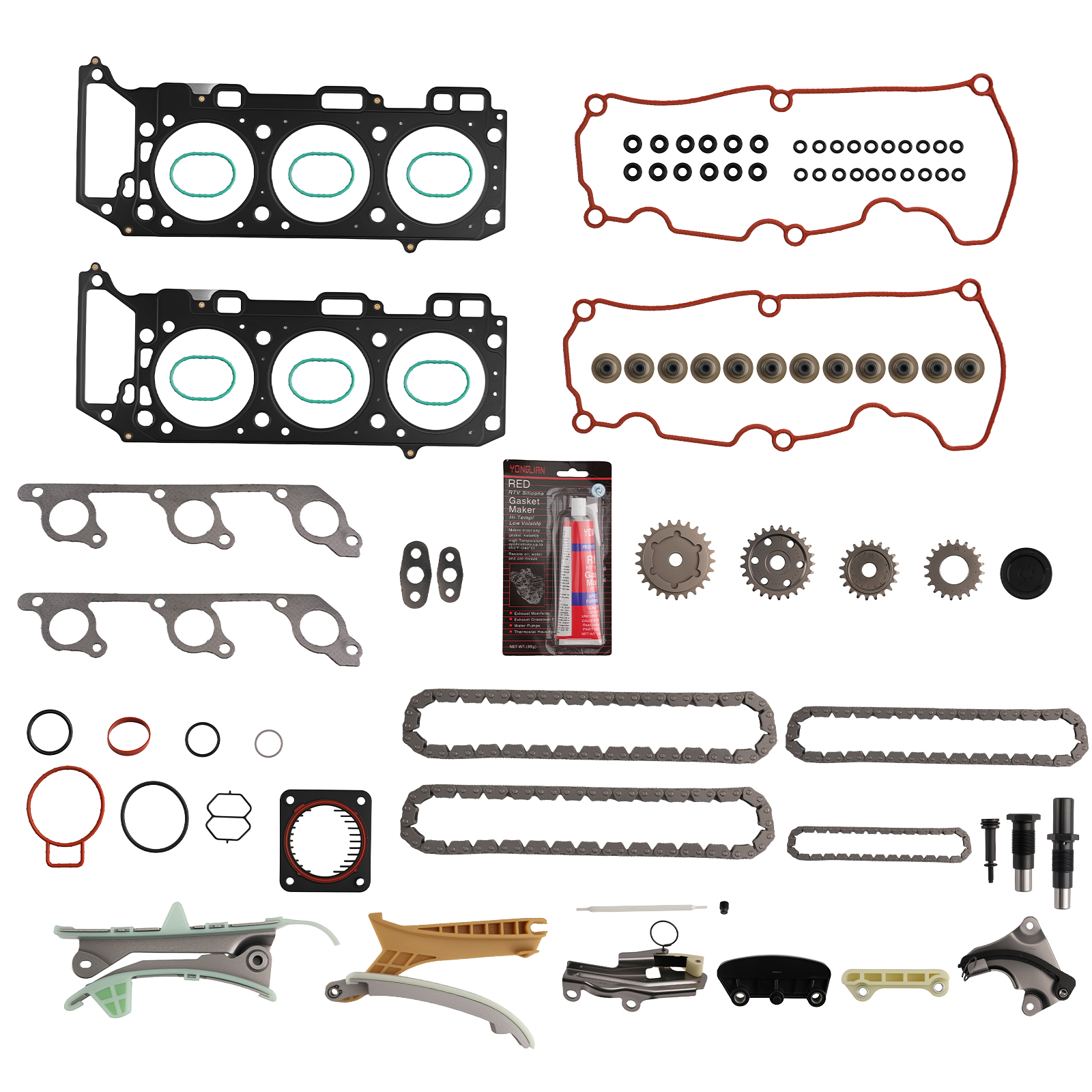 Timing Chain Kit & Engine Head Gasket Set For 00-09 Ford Ranger Explorer 4.0L V6