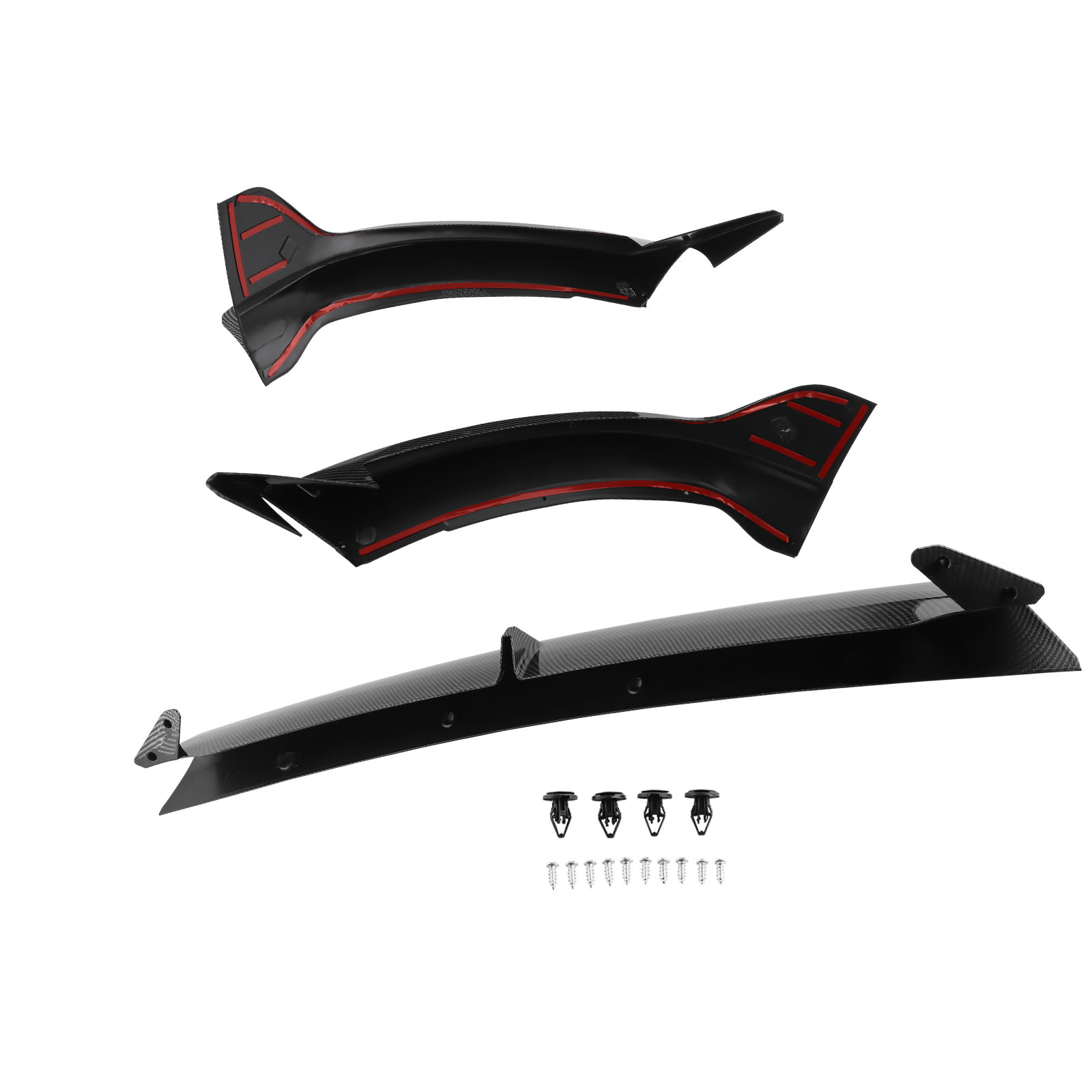 Front Bumper Spoiler Lip Splitter ABS Carbon Look For Tesla Model Y 2020-2024