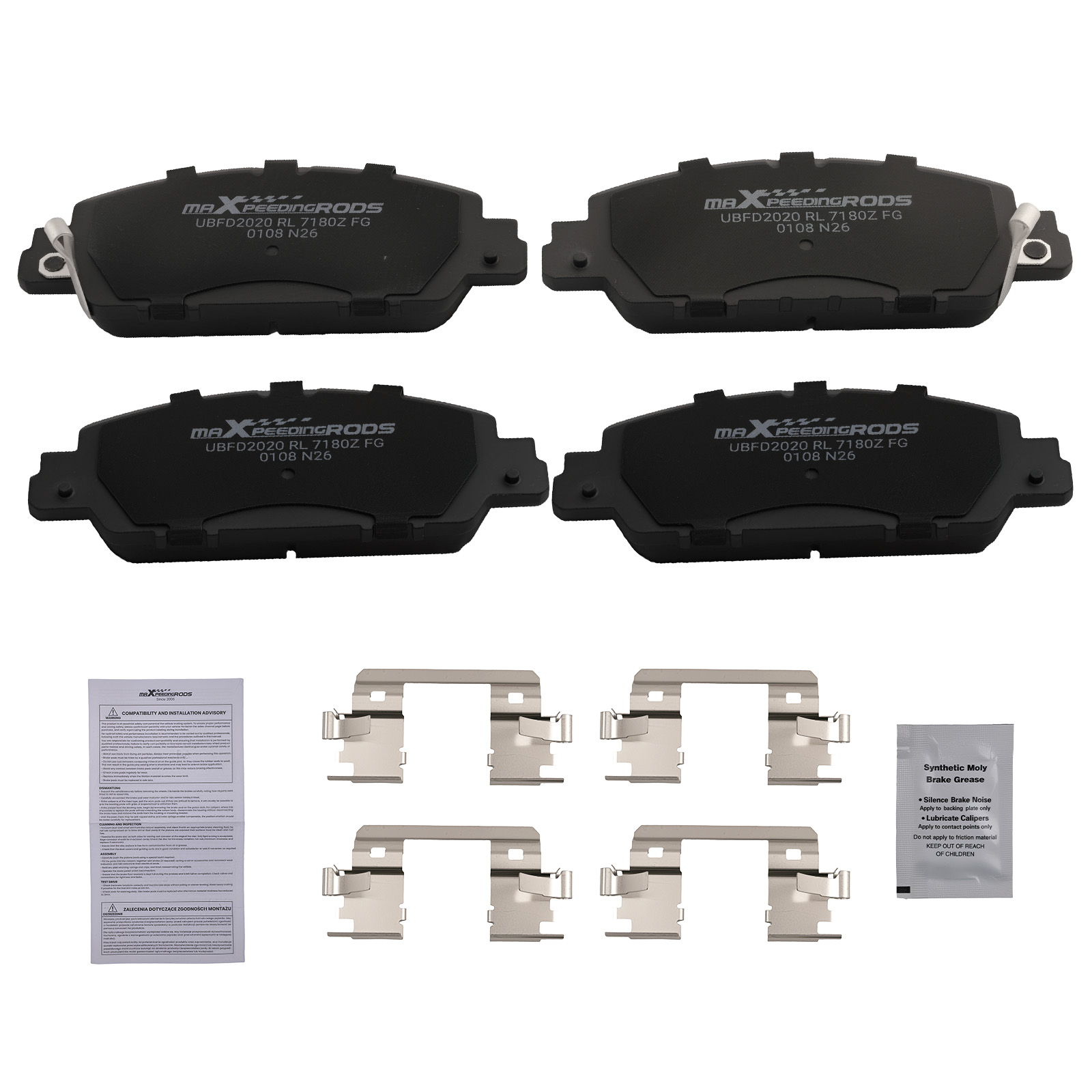4pcs Front Ceramic Brake Pads Kit for Honda HR-V 2016-2023/Accord 2013-2023