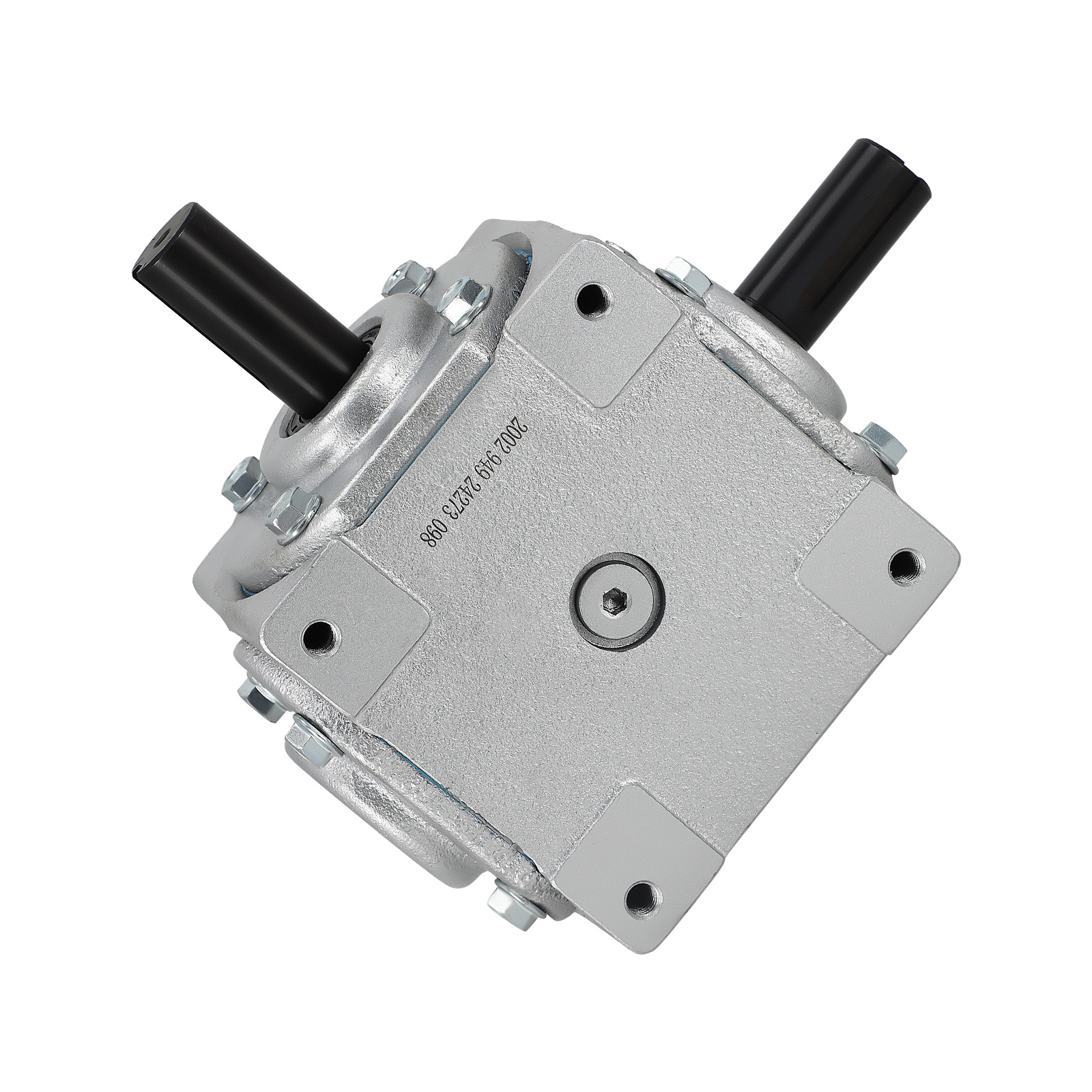 40 HP Right Angle Bevel Gearbox with 2 Keyed Shafts CW/CW 1:1