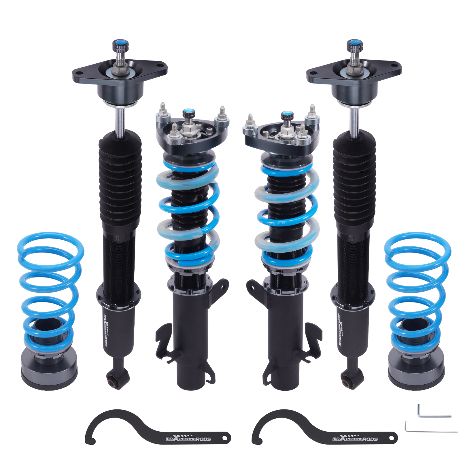 Gewindefahrwerk Kit Schwarz Blau for Volvo C30/S40/V50 04-13 Pillow Ball Mount