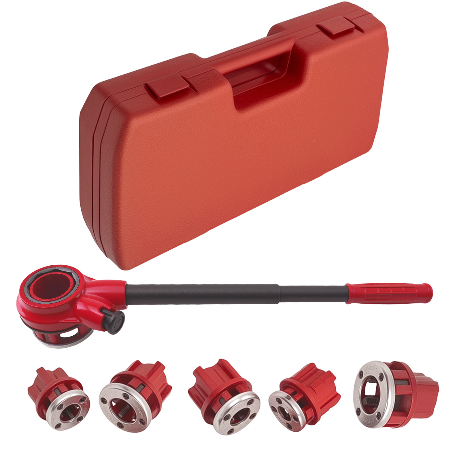 Ratchet Pipe Thread Threader Die Handle Tube Lengthening Bar Tool Kit 3