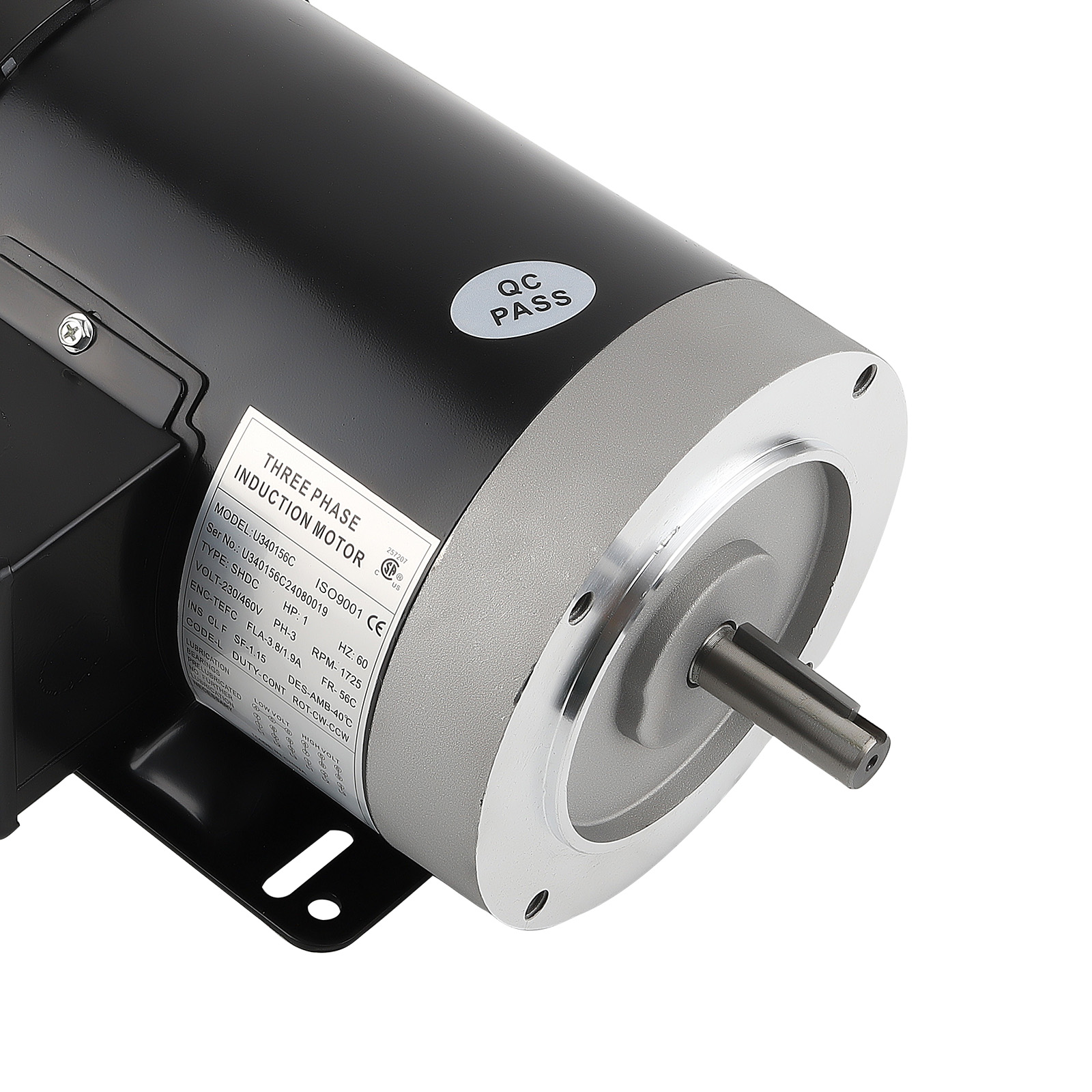 1HP Air Compressor Electric Motor 1800RPM 3.8A/1.9A 56C Frame 5/8