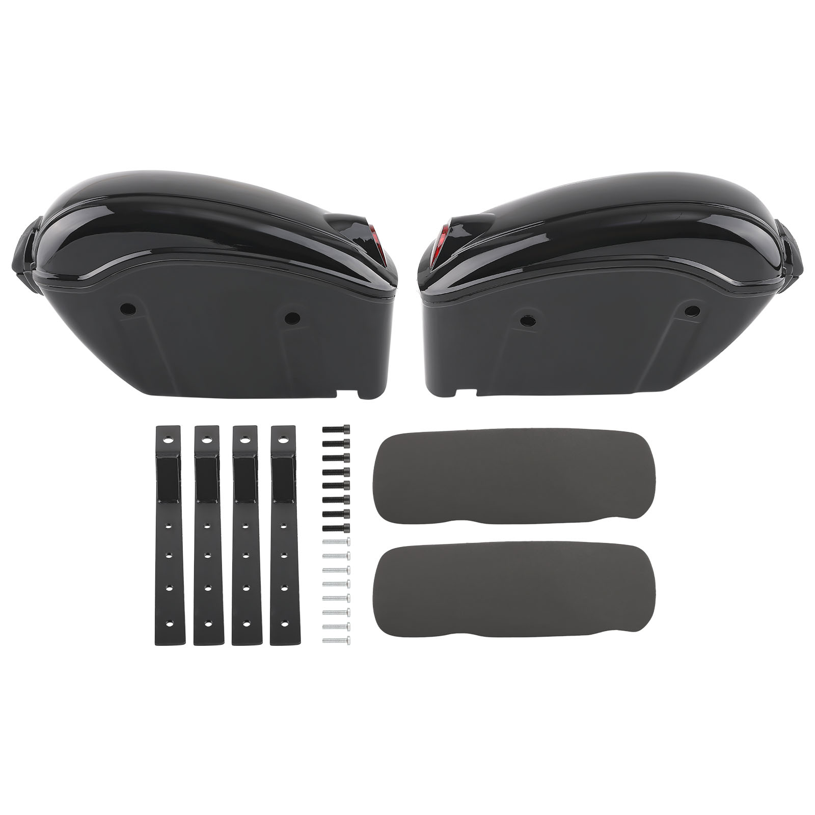 Motorcycle Universal Saddle Bags w/ Turn Signals For Harley Honda Yamaha Suzuki
