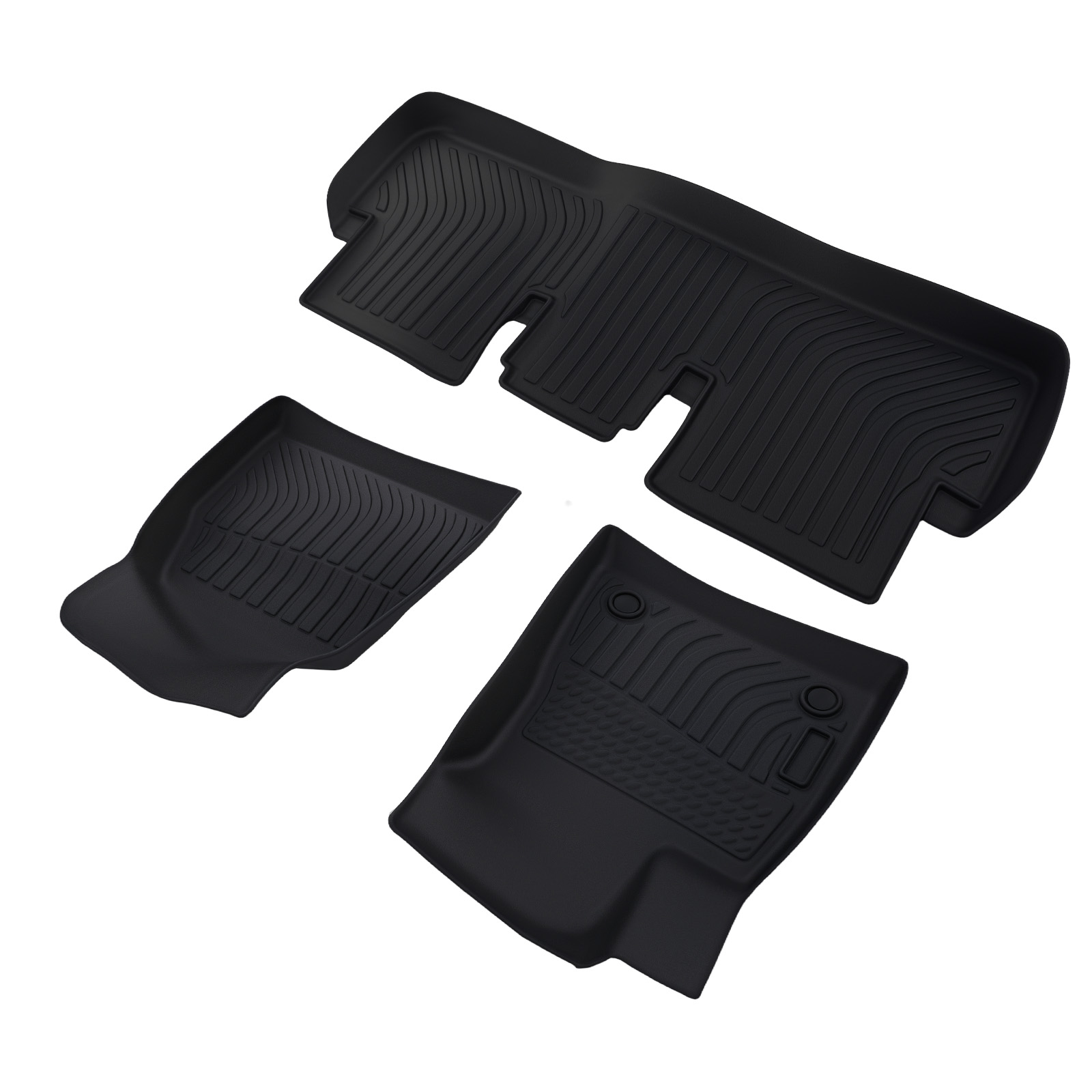 All Weather TPE Floor Mats for Tesla Model 3 2024-2025 Black Floor Liners