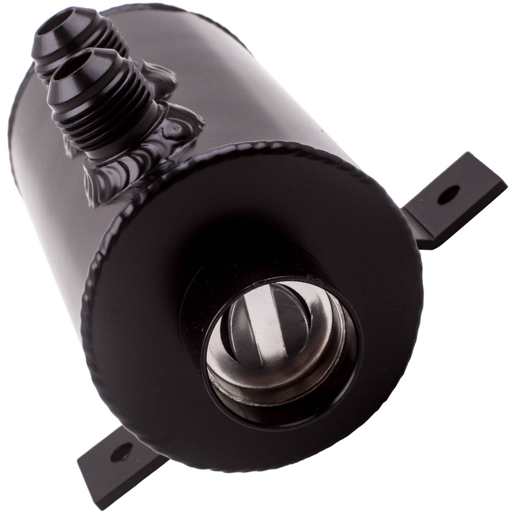 2 Port Oil Catch Can Universal Réservoir d'huile Tank avec vanne de vidange