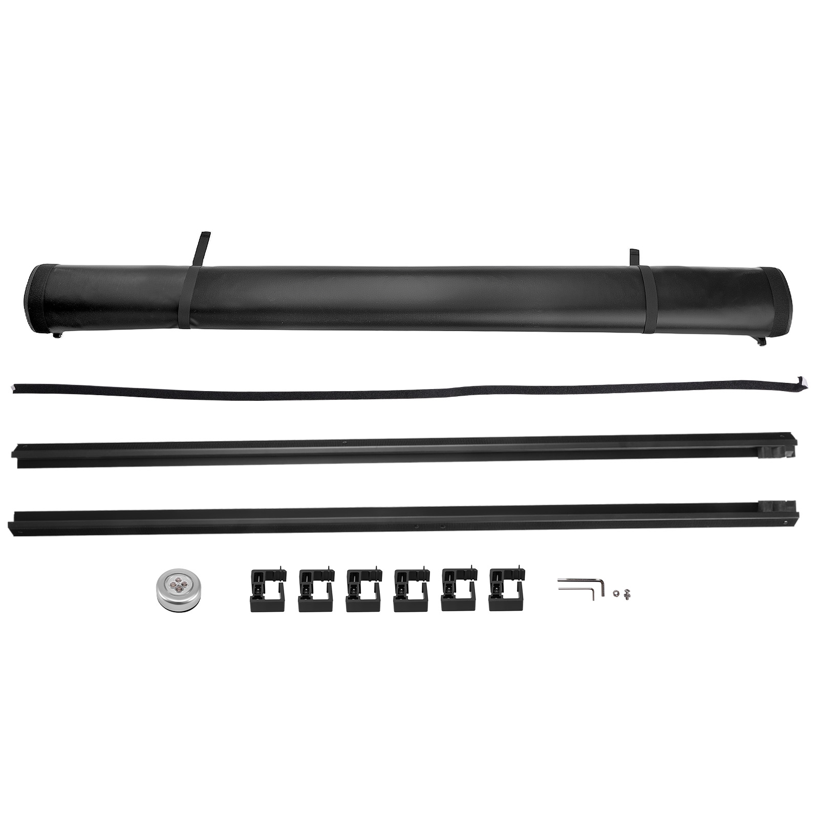 6.5ft Roll Up Tonneau Cover for Ford F-150 Fleetside Bed 2015-2025 W/ LED Lamp