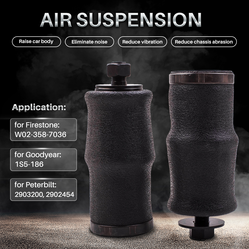 Pair Of Cabin Air Springs For Peterbilt 379 - Replaces Firestone W02-358-7036, Goodyear 1S5186