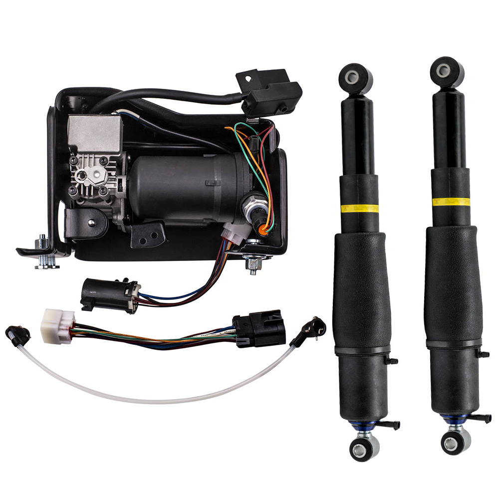 Pair Air Suspension shocks + Compressor Pump Kit For Cadillac Escalade Suburban