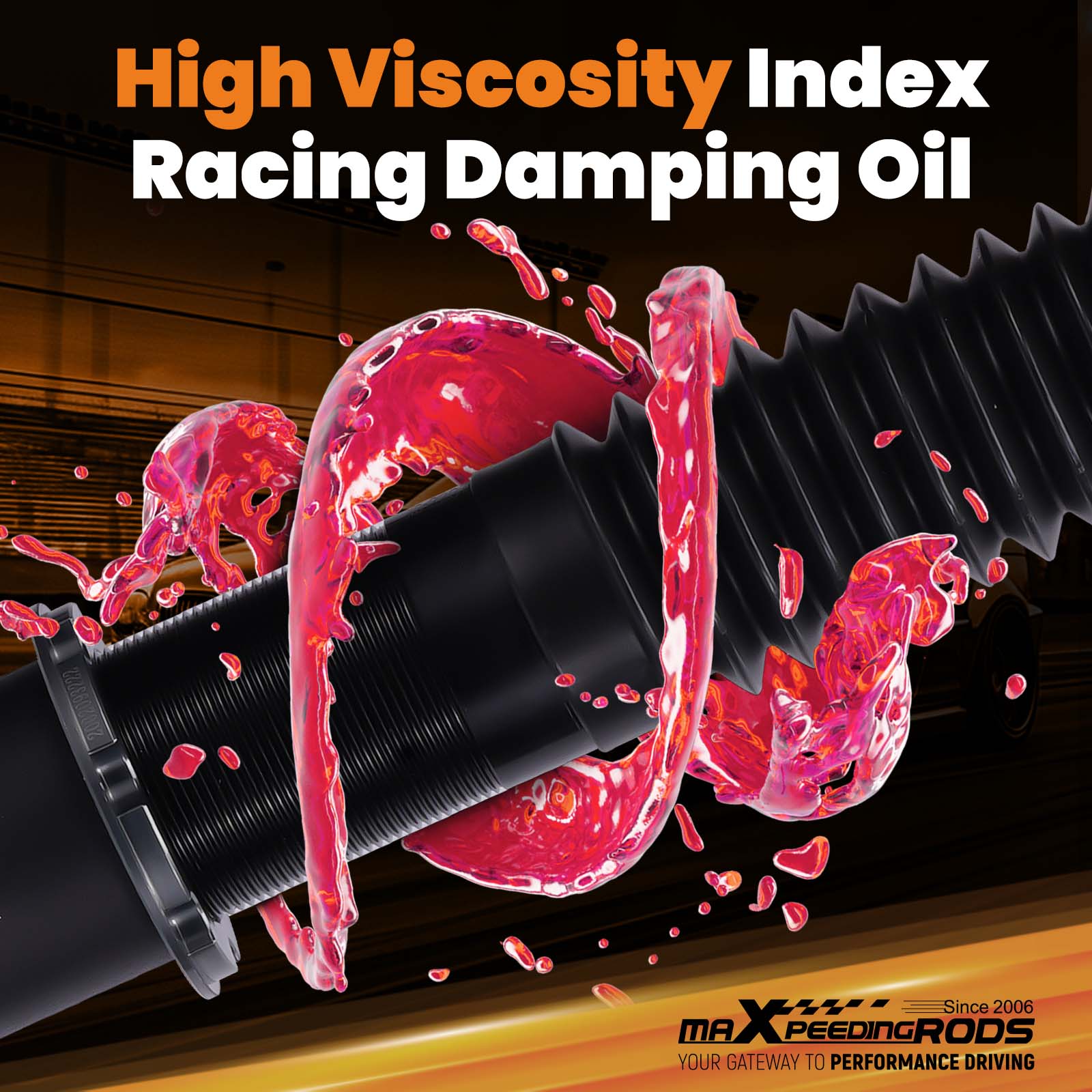 Race shock oil with a high viscosity index