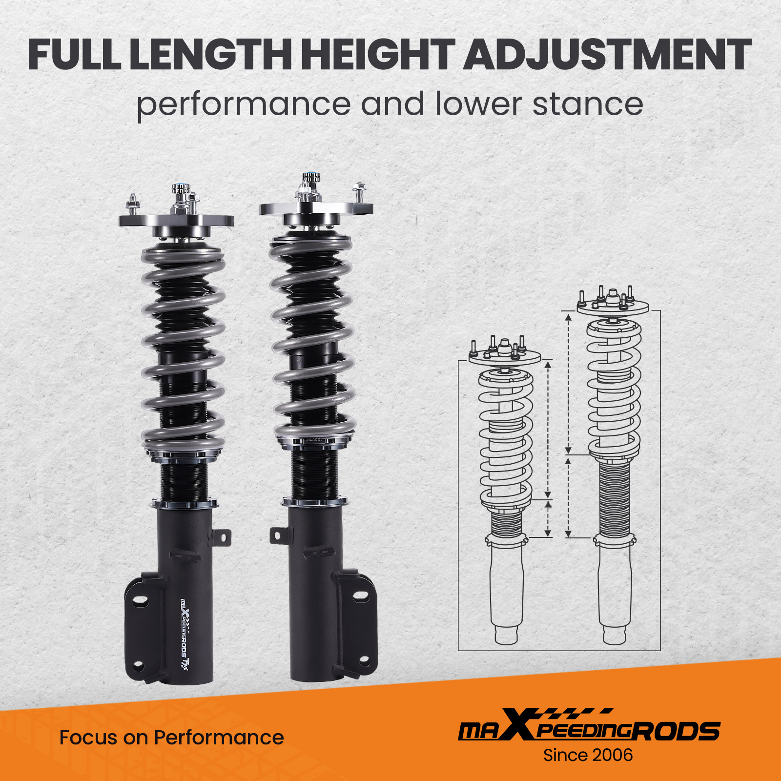 MaXpeedingrods 24-Way Adjustable Coilovers Lowering Kit For Toyota Corolla 1987-2002 E90 E100 E110 AE92 AE101 AE111