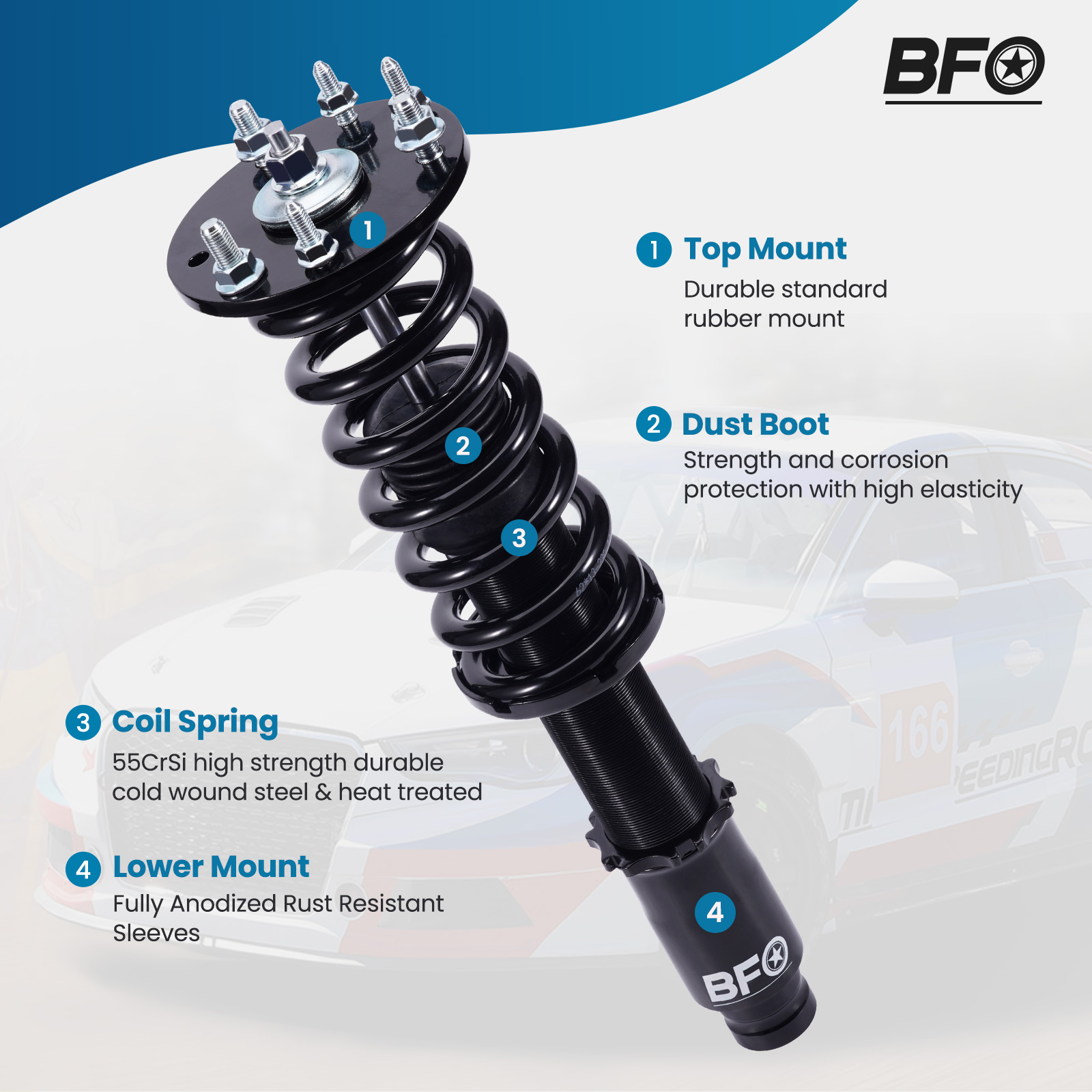 MaXpeedingrods Coilover Lowering Kit For Honda Accord 8th Gen 2008-2012 Coupe/Sedan