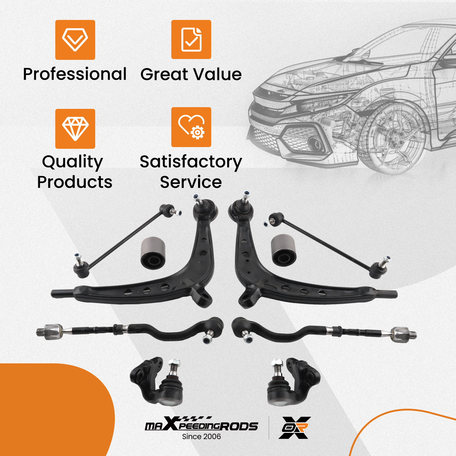 Detroit Axle Control Arm Front Passenger Side Lower Control Arm For BMW 325Xi, 328xi, 330Xi, 335xi – Complete With Ball Joint Front Passenger Side Control Arm BMW - Foto 3