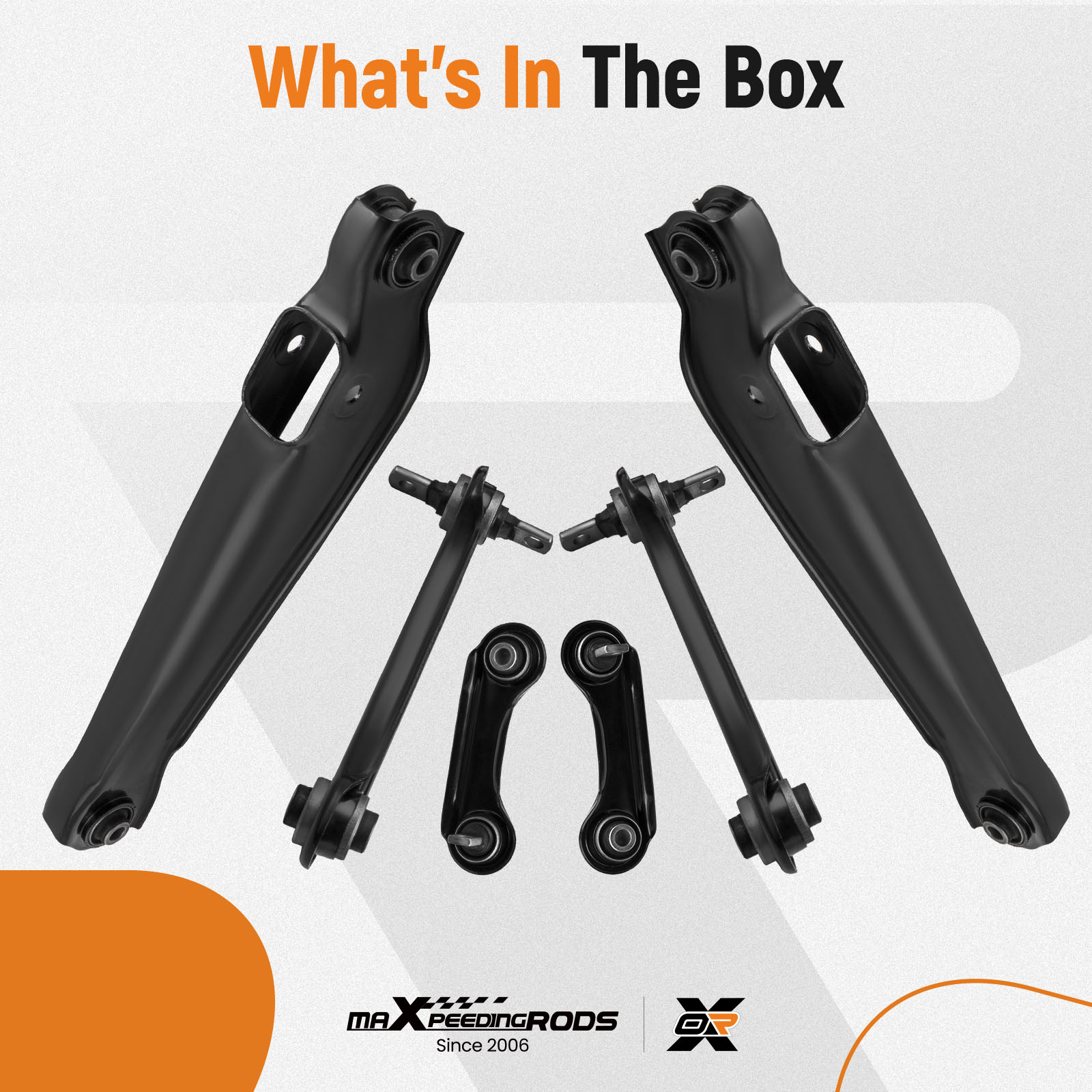 Rear Control Arms Upper Lower & Assist Link Kit for