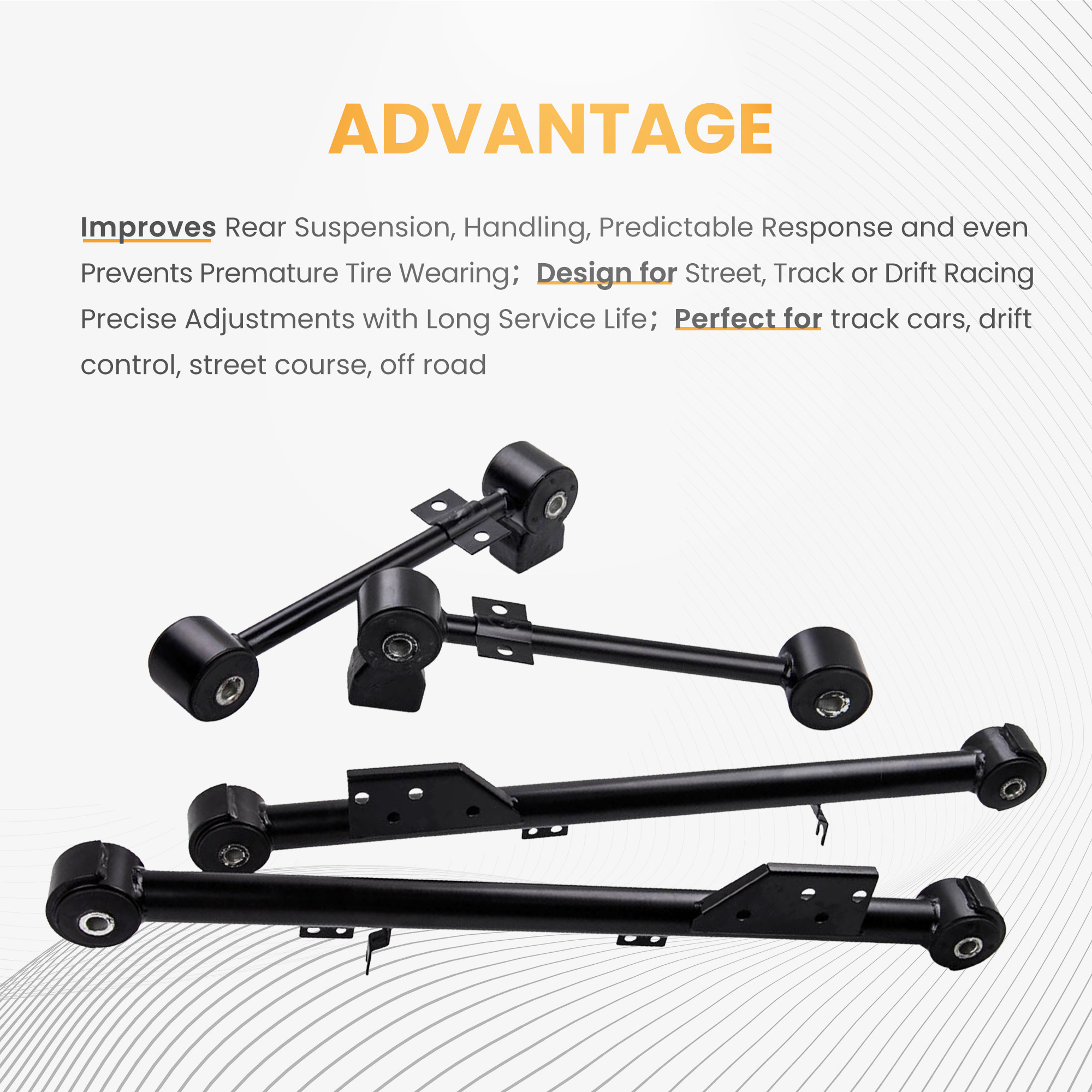 4x Rear Upper Lower Trailing Control Arm For Pathfinder