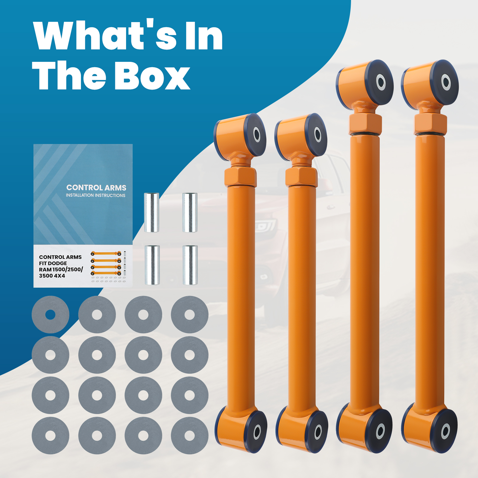 Kit De Suspensión Ajustable Para 4x4 Brazos De Control Delanteros  Ajustables Para Dodge Ram 1994-2009 4x4 - Elevación 0-6\, image size:1600x1600