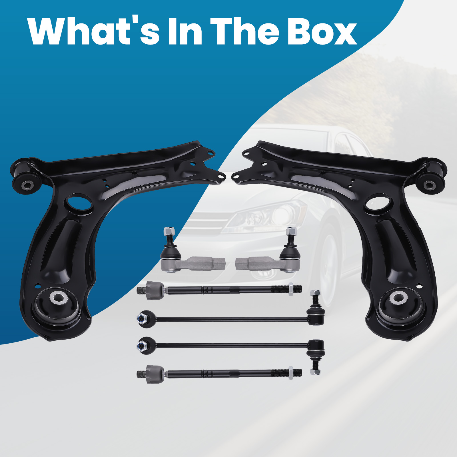 8PCS Front Lower Control Arms