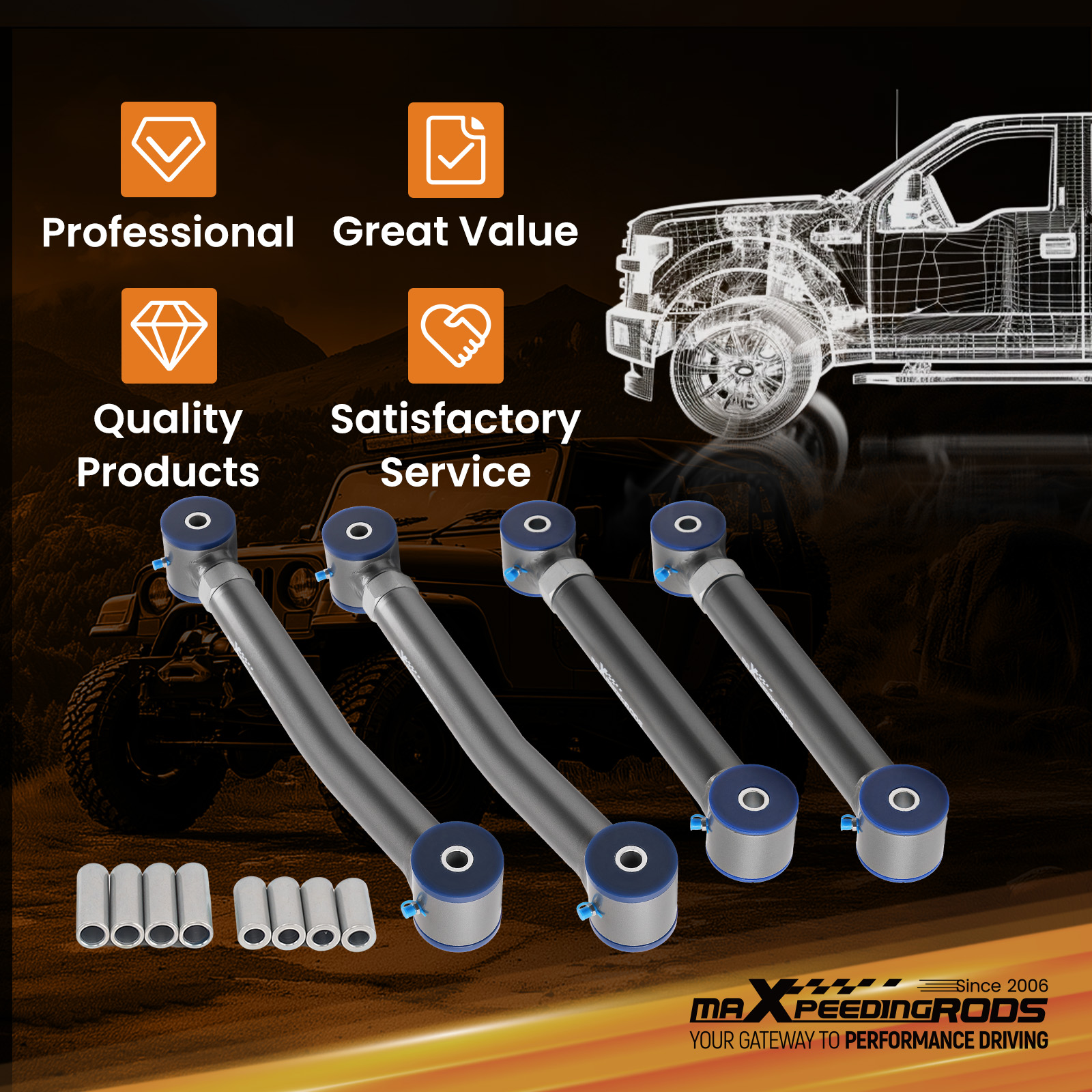WHY CHOOSE OUR ADJUSTABLE CONTROL ARMS?