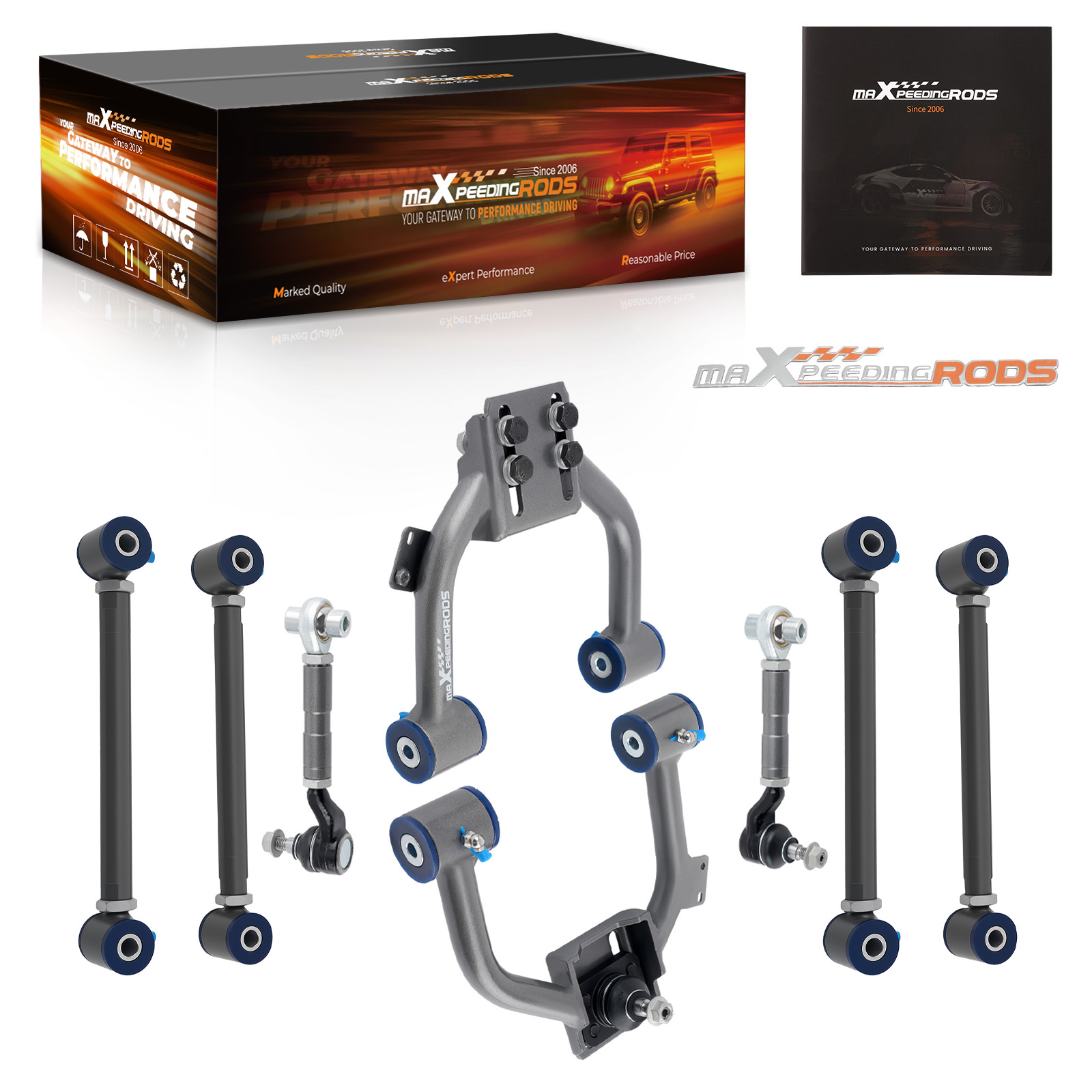 Adjustable Front Upper + Rear Camber Arms Set