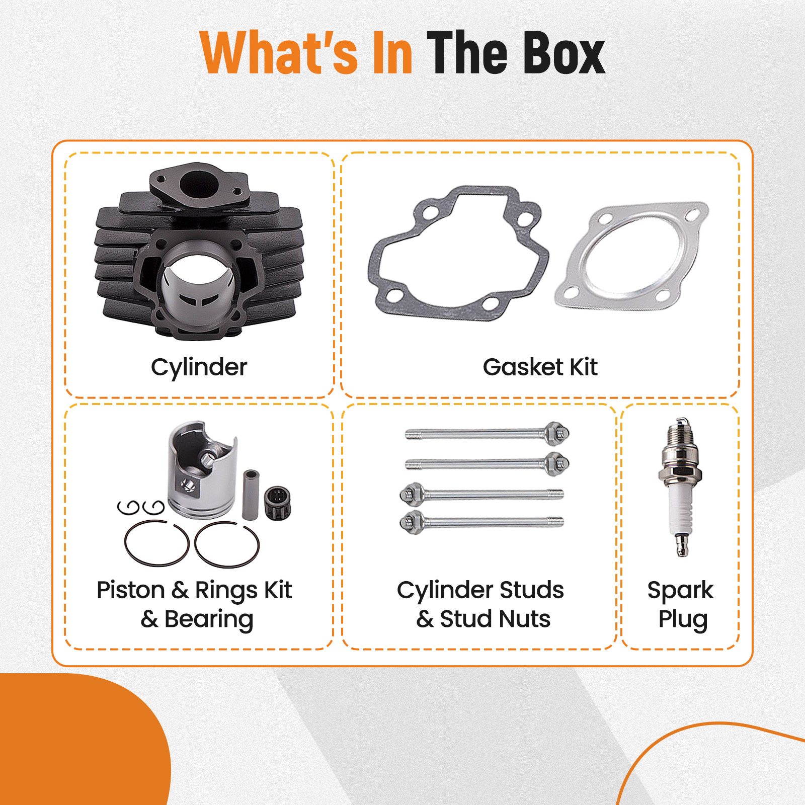 Pw50 Engine Yamaha PW50 60cc Big Bore Top End Rebuild Kit - Cylinder, Piston, Rings (1981-2022) Kids Dirt Bike Engine Upgrade