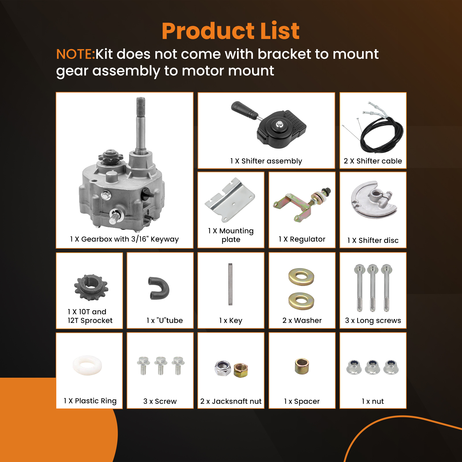 11/o - Finance Go Kart Forward Reverse Gearbox Kit Copatible With 11 - Foto 2