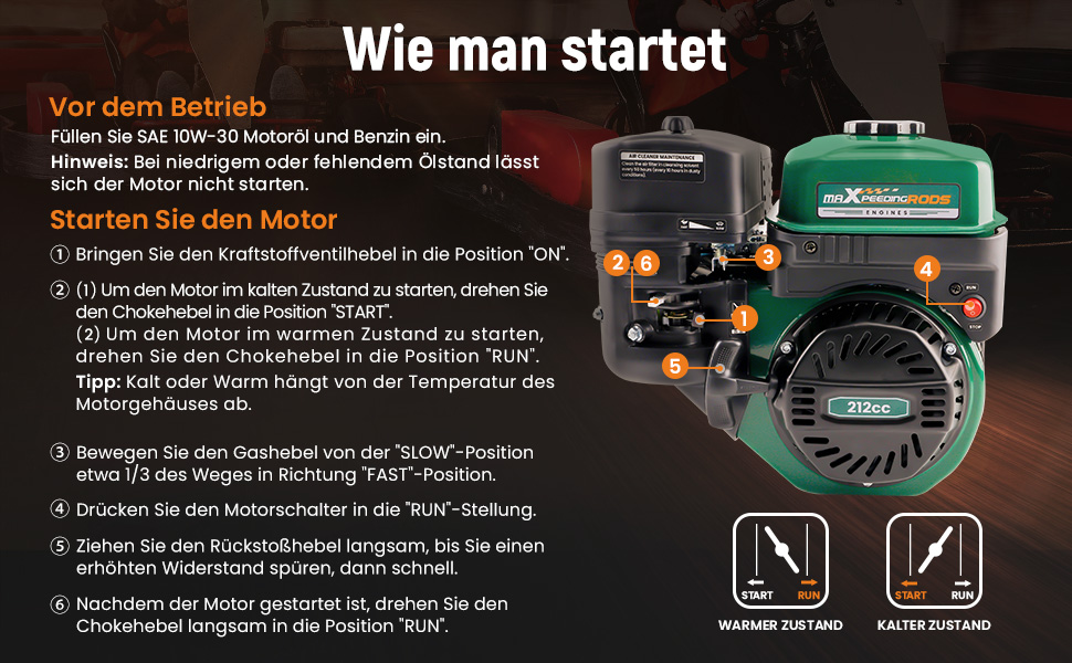 15PS Benzinmotor 4-Takt-OHV mit 420cc Standmotor Kartmotor E-Starter For Honda