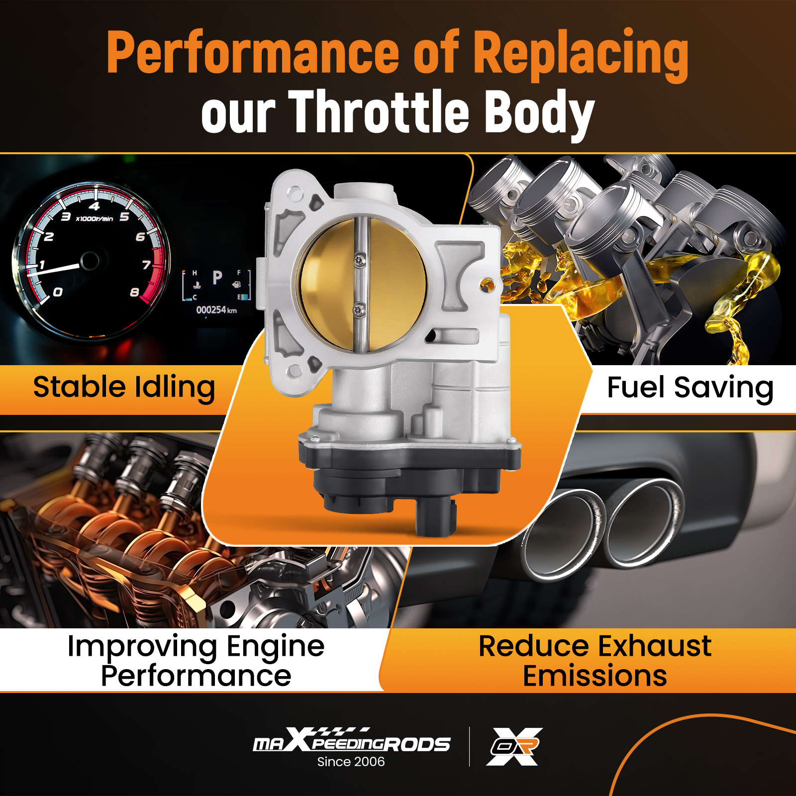 MaXpeedingrods Throttle Body Assembly For Chevy Avalanche Express 1500
