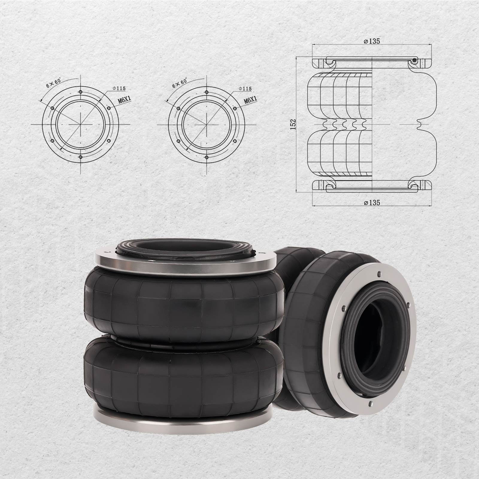 Air spring bag Dimensions