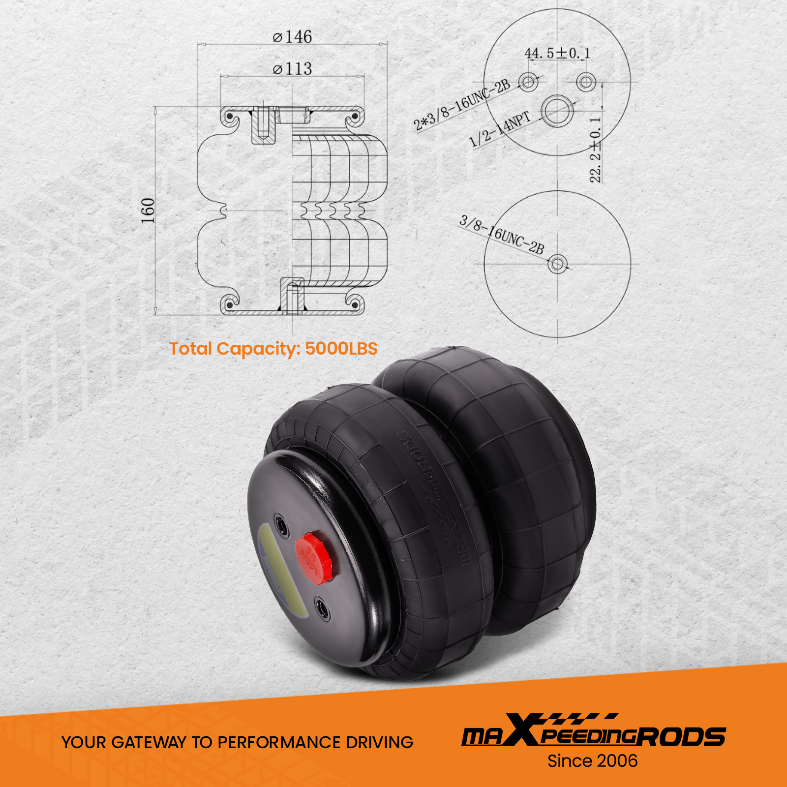 Air spring bag Dimensions
