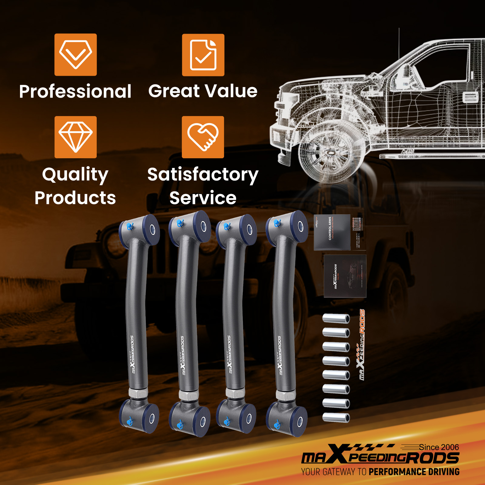 WHY CHOOSE OUR ADJUSTABLE CONTROL ARMS?