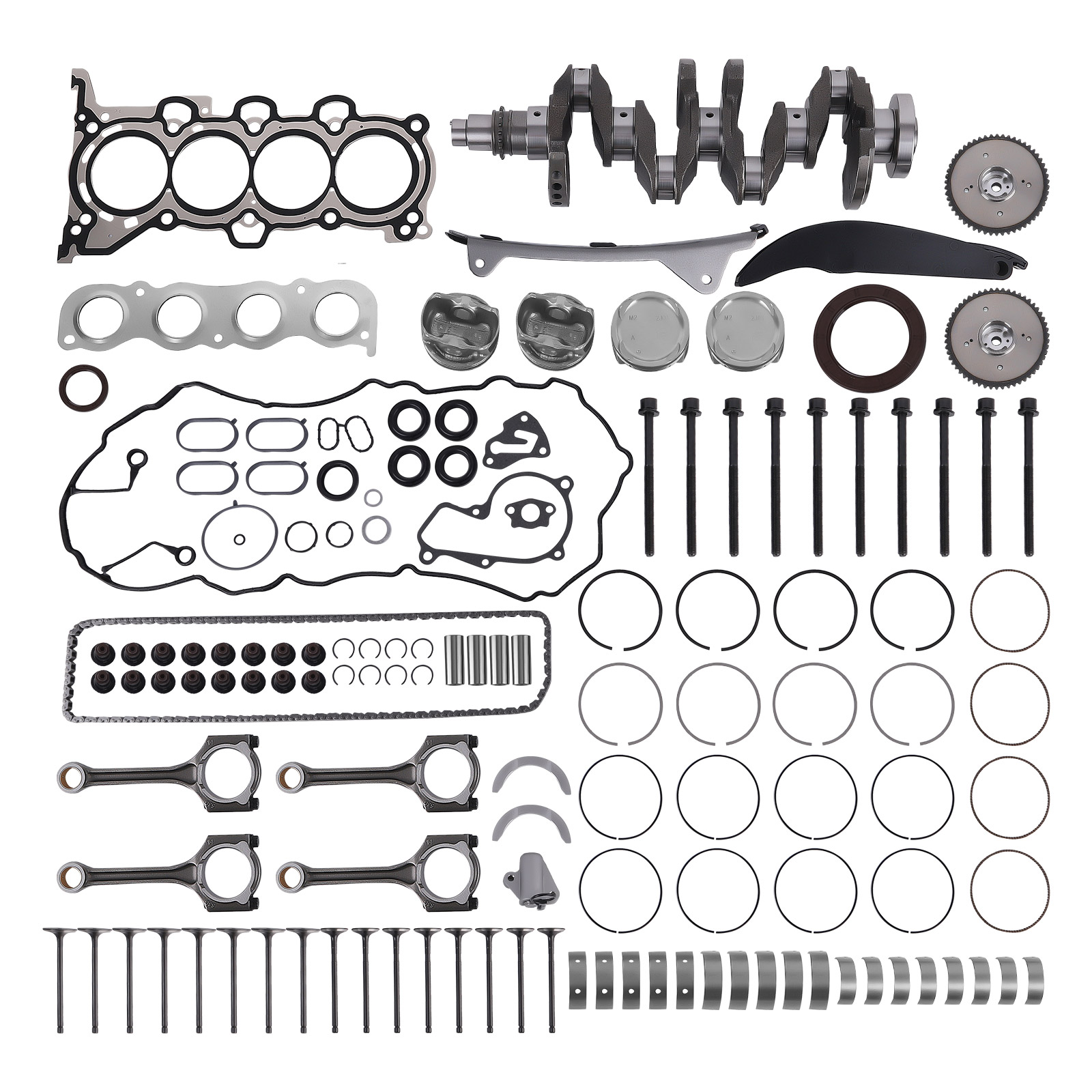 G4NA 2.0L Engine Overhaul Rebuild Kit - Crankshaft Rods / Timing For Hyundai Kia