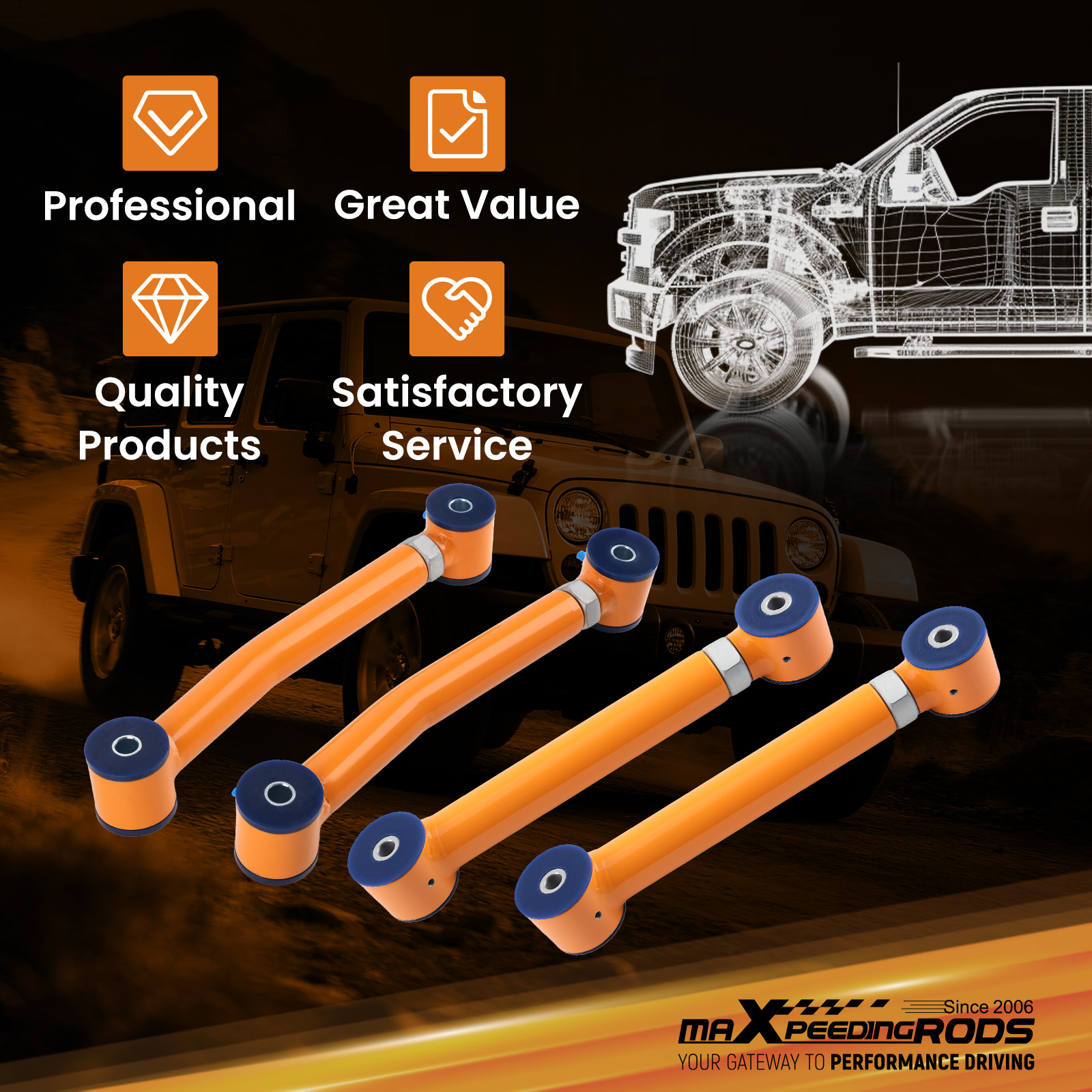 WHY CHOOSE OUR ADJUSTABLE CONTROL ARMS?