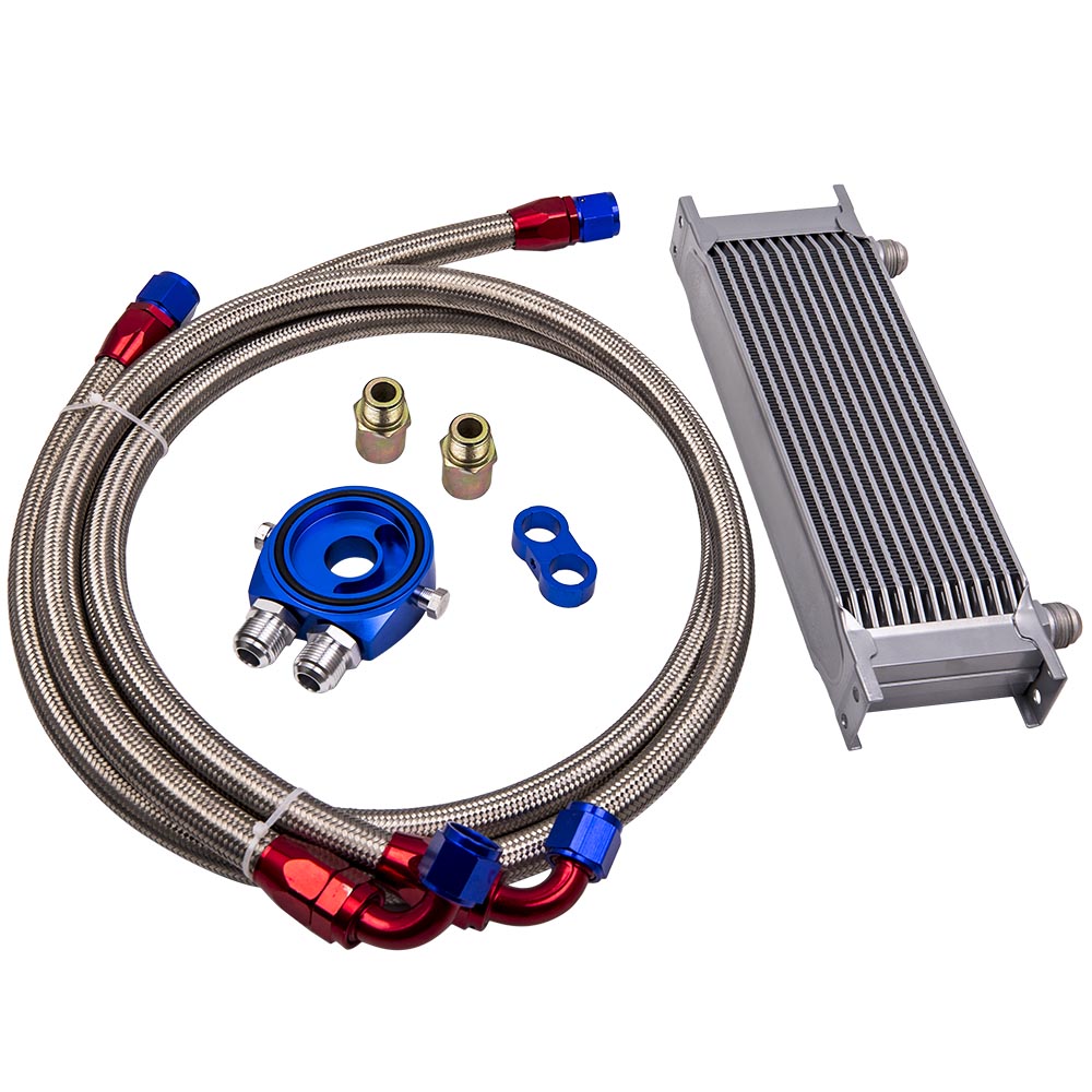 Universel 13 Rangée AN-10 Moteur Huile Radiateur Huile Cooler Kit Argent Neuf