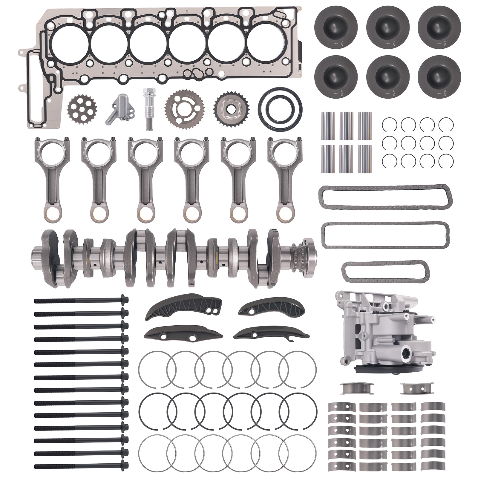Kurbelwelle Motor Umbau Set for BMW 3 4 5 6 Serie 2993ccm 2008-2019 N57D30 3.0 D