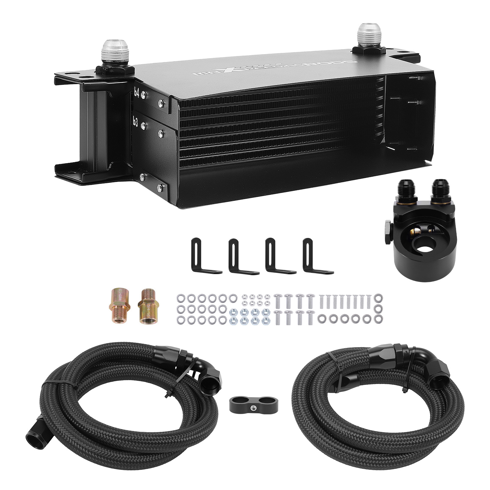 Enfriador Aceite 10 Filas Universal Aluminio Kit AN10 Adaptador M20x1.5