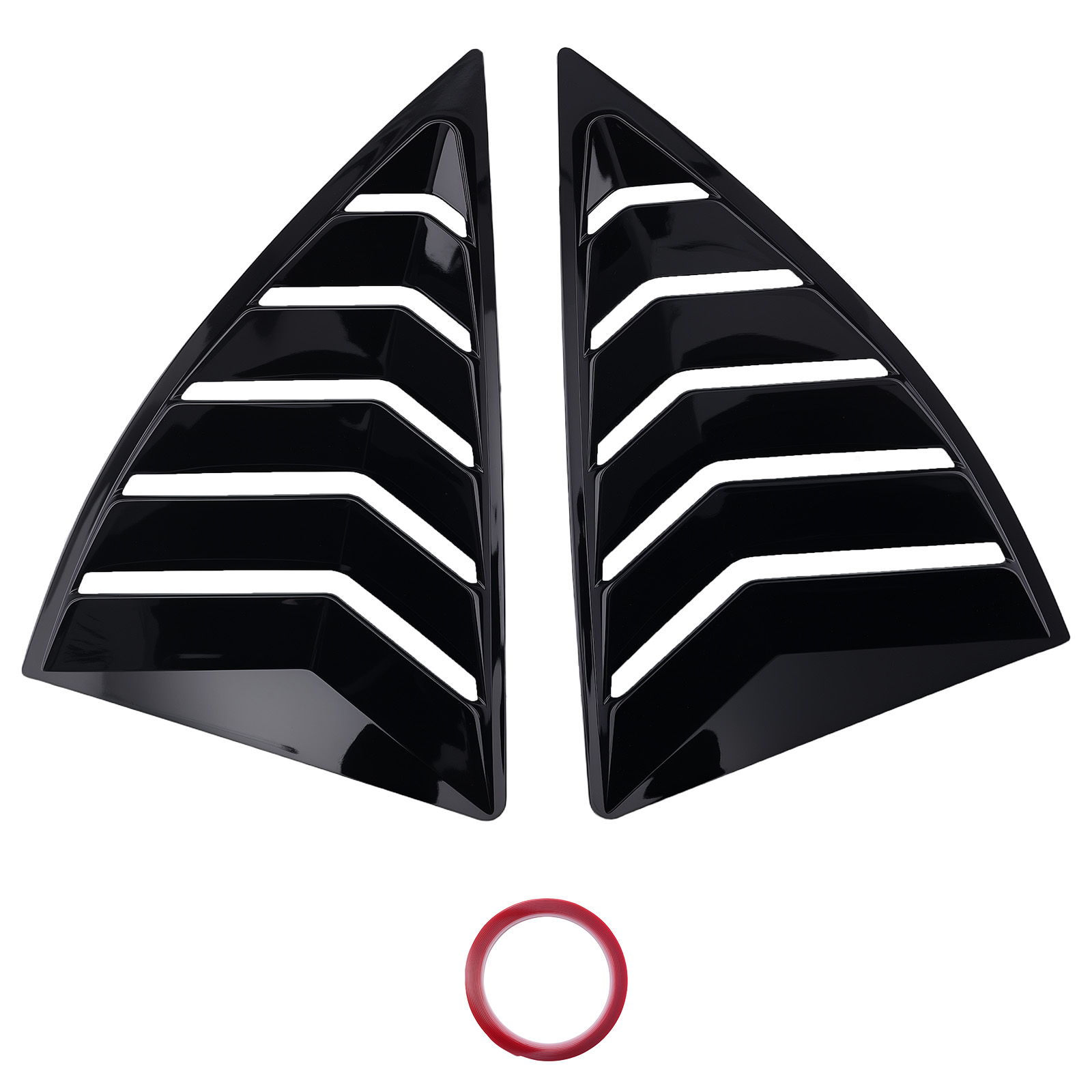 Quarter Side Window Cover for Chevrolet Camaro 2010-2015 Louvers Gloss Black