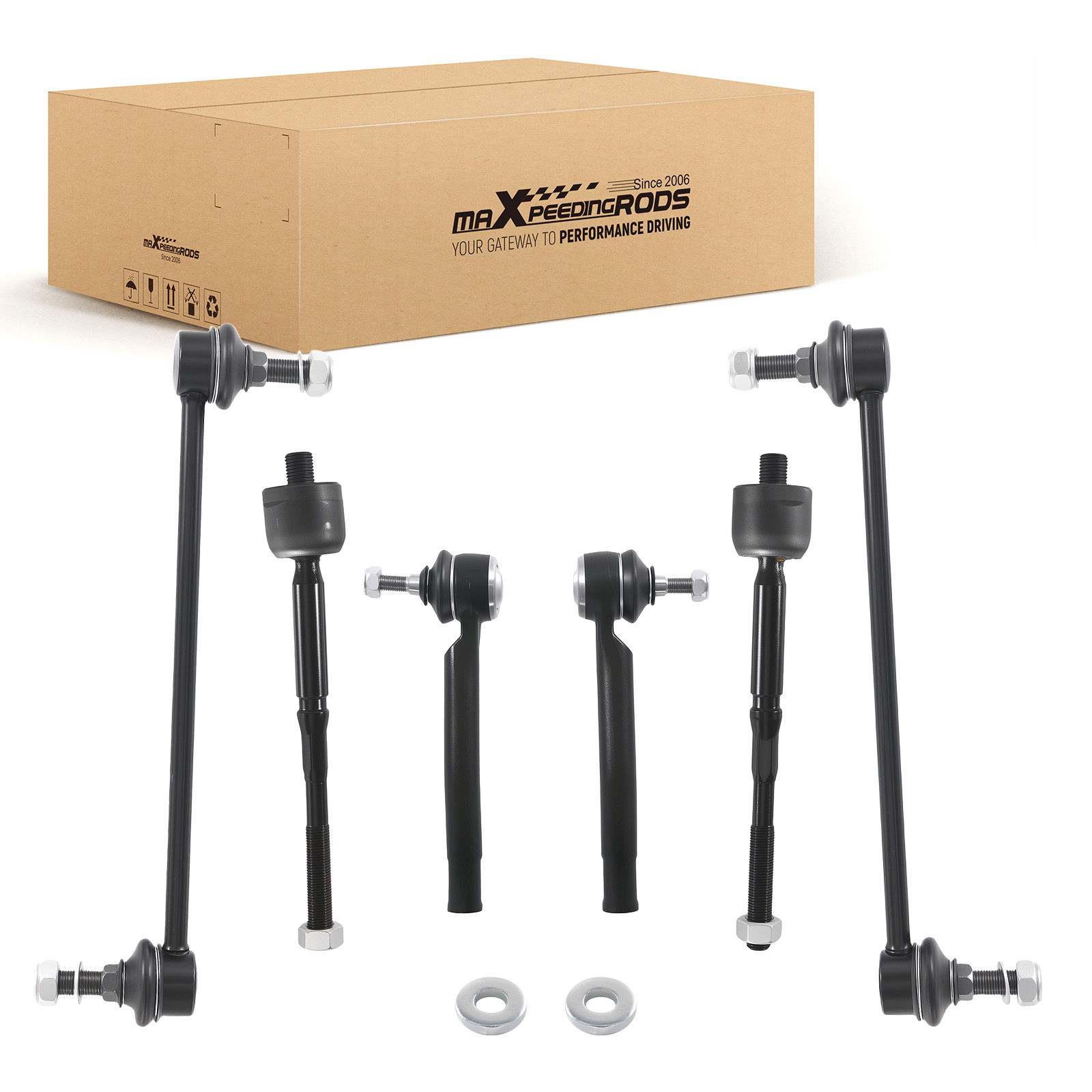 6x Front Inner Outer Steering Tie Rod Sway Bar for Nissan Sentra NV200 2013-2019