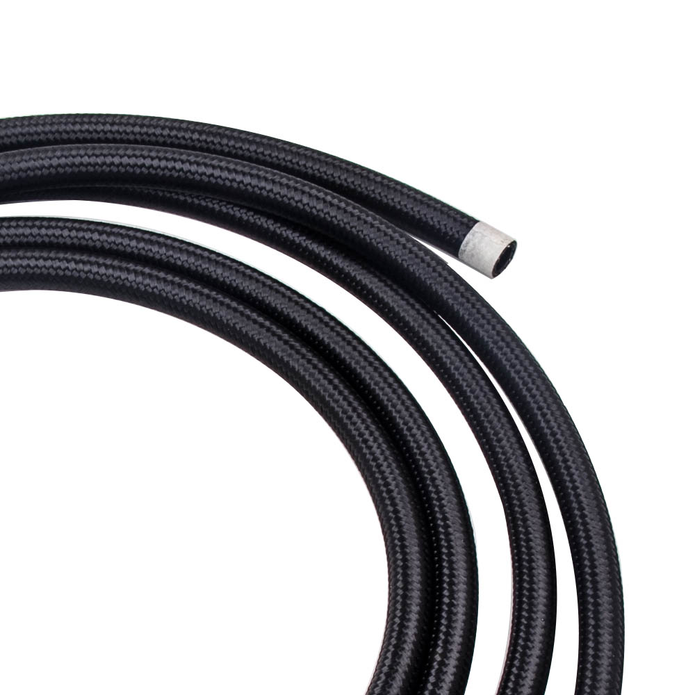 AN8 5M Stainless Steel Braided Oil Fuel Line + Fitting Hose End Adapter Kits new