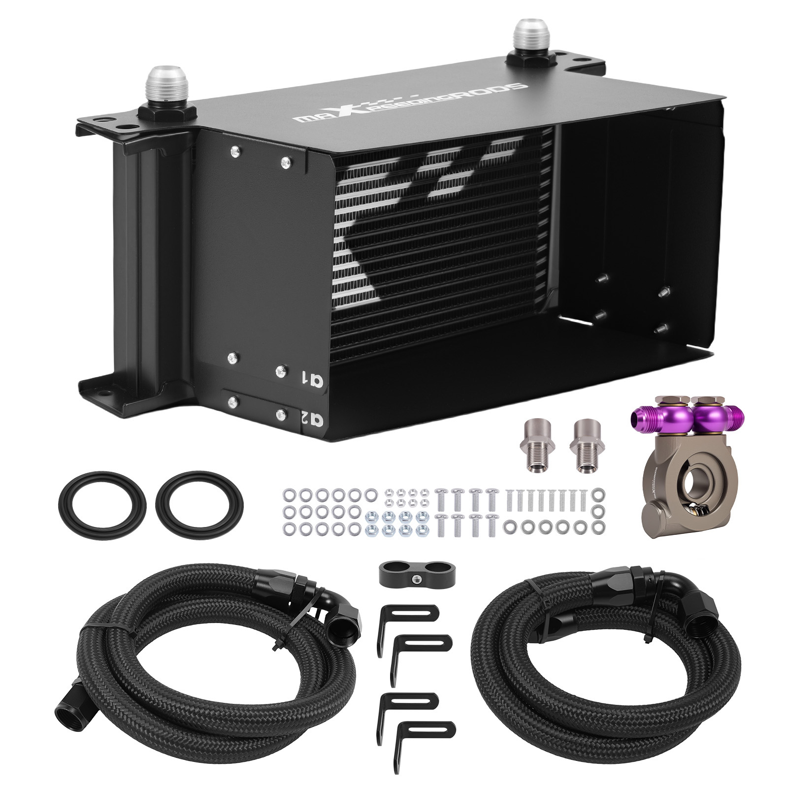 Enfriador Aceite Motor Universal 19 Hileras AN10  Adaptador Sandwich Termostato