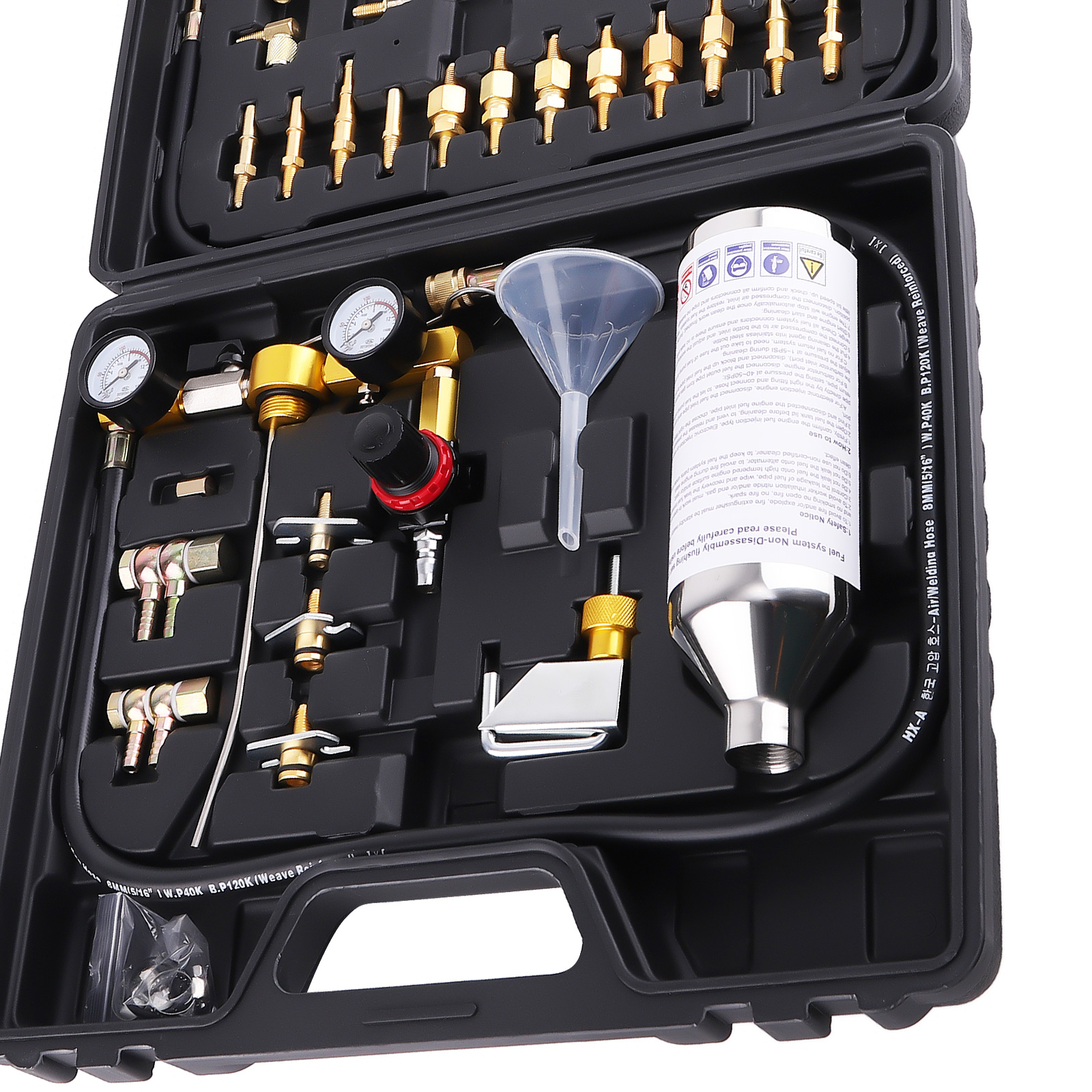 Automotive Fuel System Maintenance Kit for Petrol Cars with Multi Adapters Set
