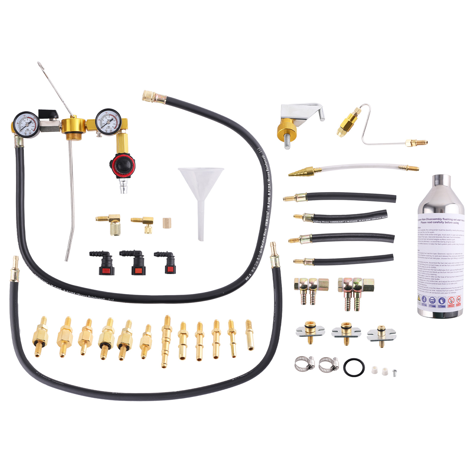 Auto Fuel Injector Cleaning Tool Set for Petrol Cars with Case & Adapters
