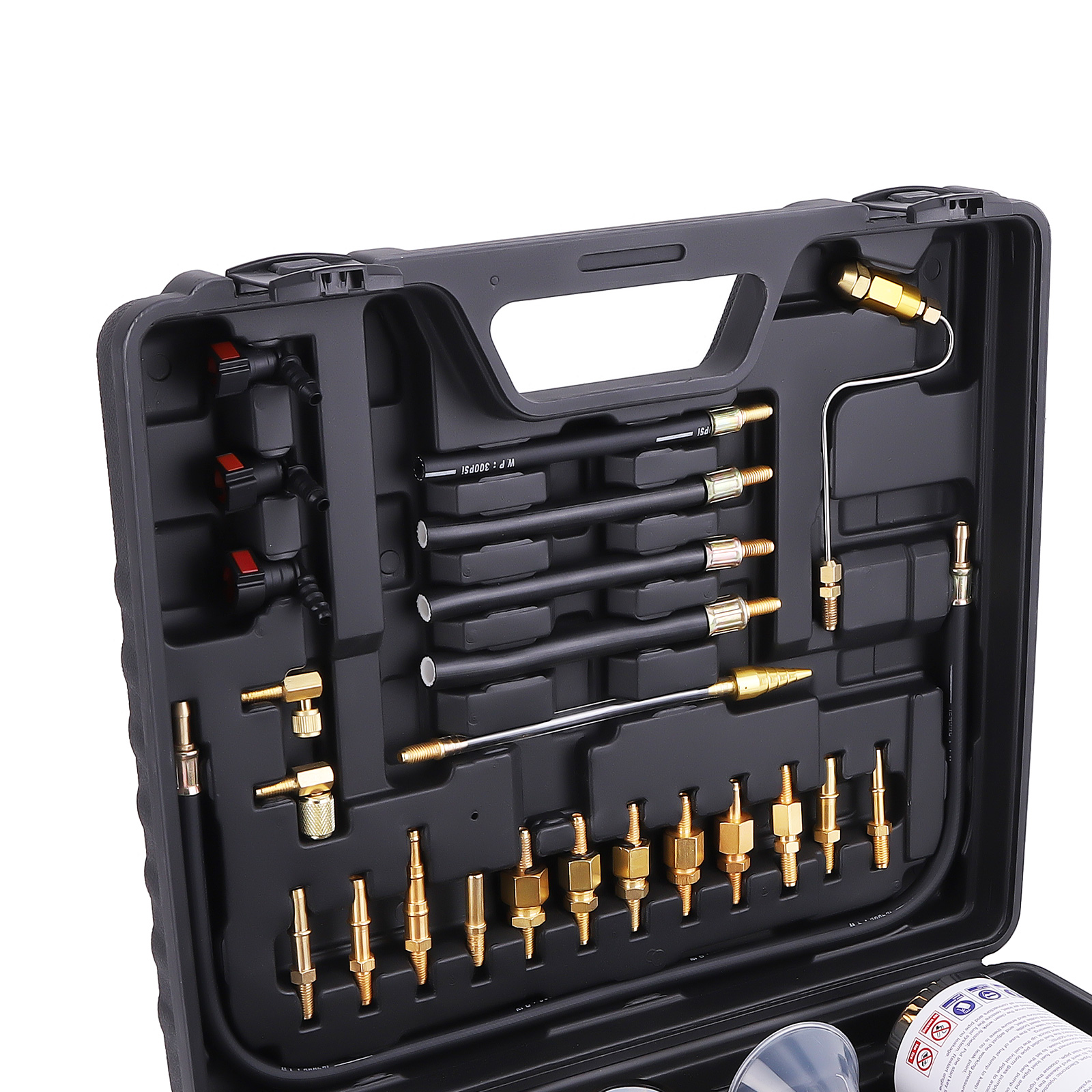 Auto Fuel Injector Cleaning Tool Set for Petrol Cars with Case & Adapters