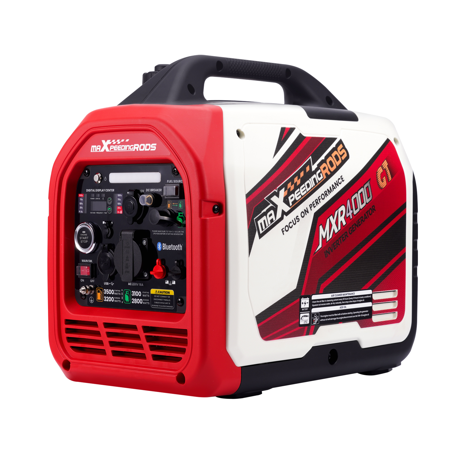 Inverter Stromerzeuger Benzin LPG 3500W 230V mit Bluetooth Elektrostart