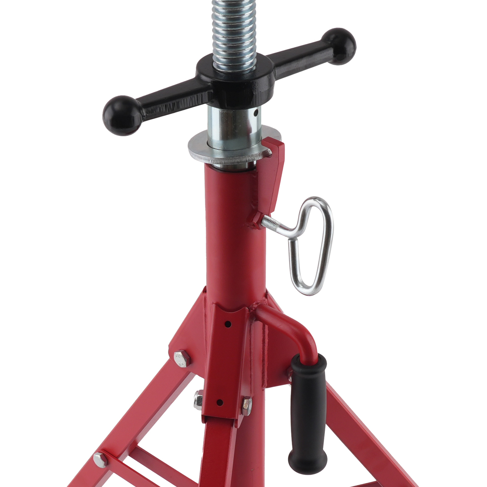 Pipe Jack Stand V-Head Adjustable 28-52 Inch 2500lbs Capacity Steel Tripod
